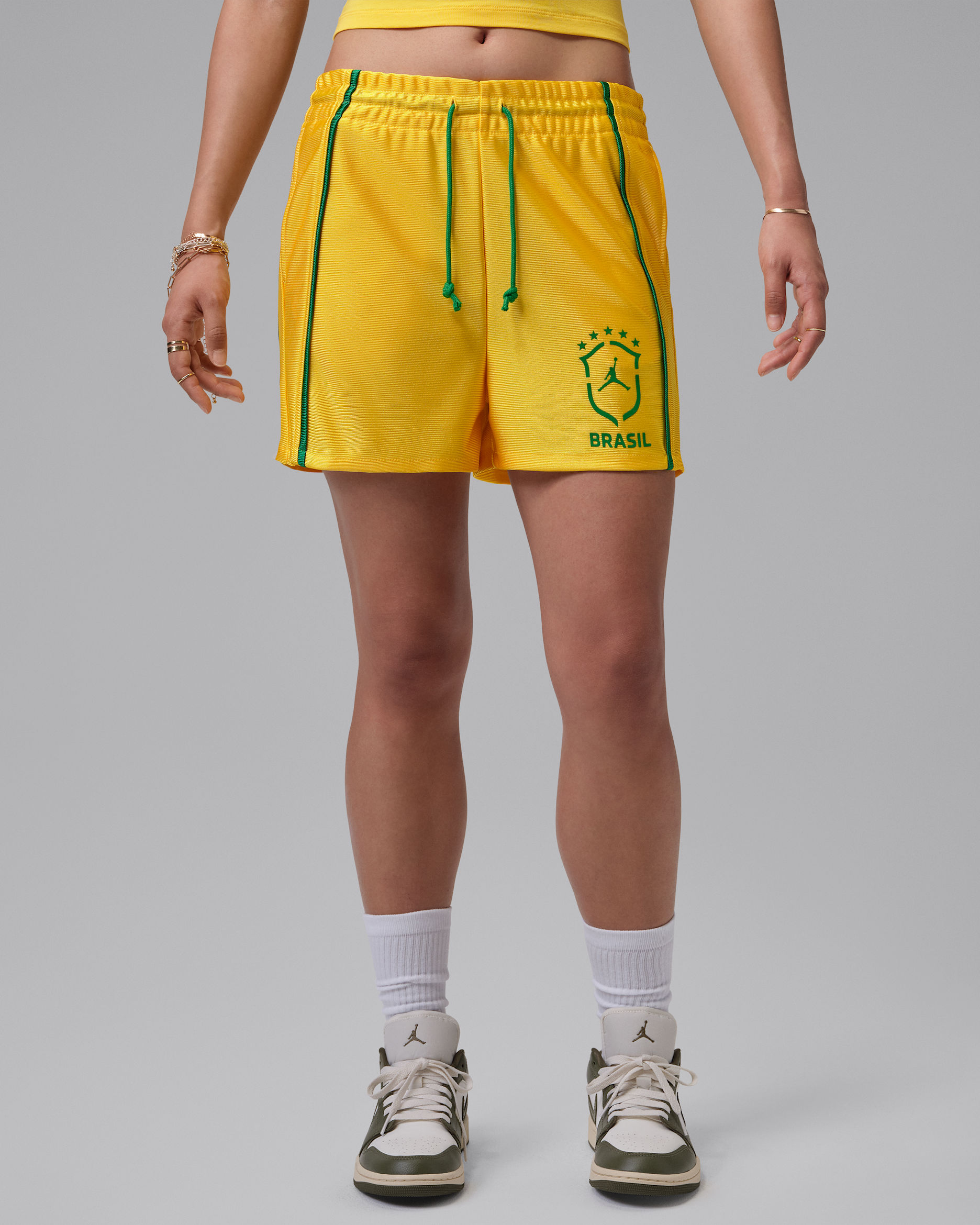ジョーダン ブルックリン ウィメンズ ニット ブラジル ショートパンツ - バーシティメイズ/ラッキーグリーン