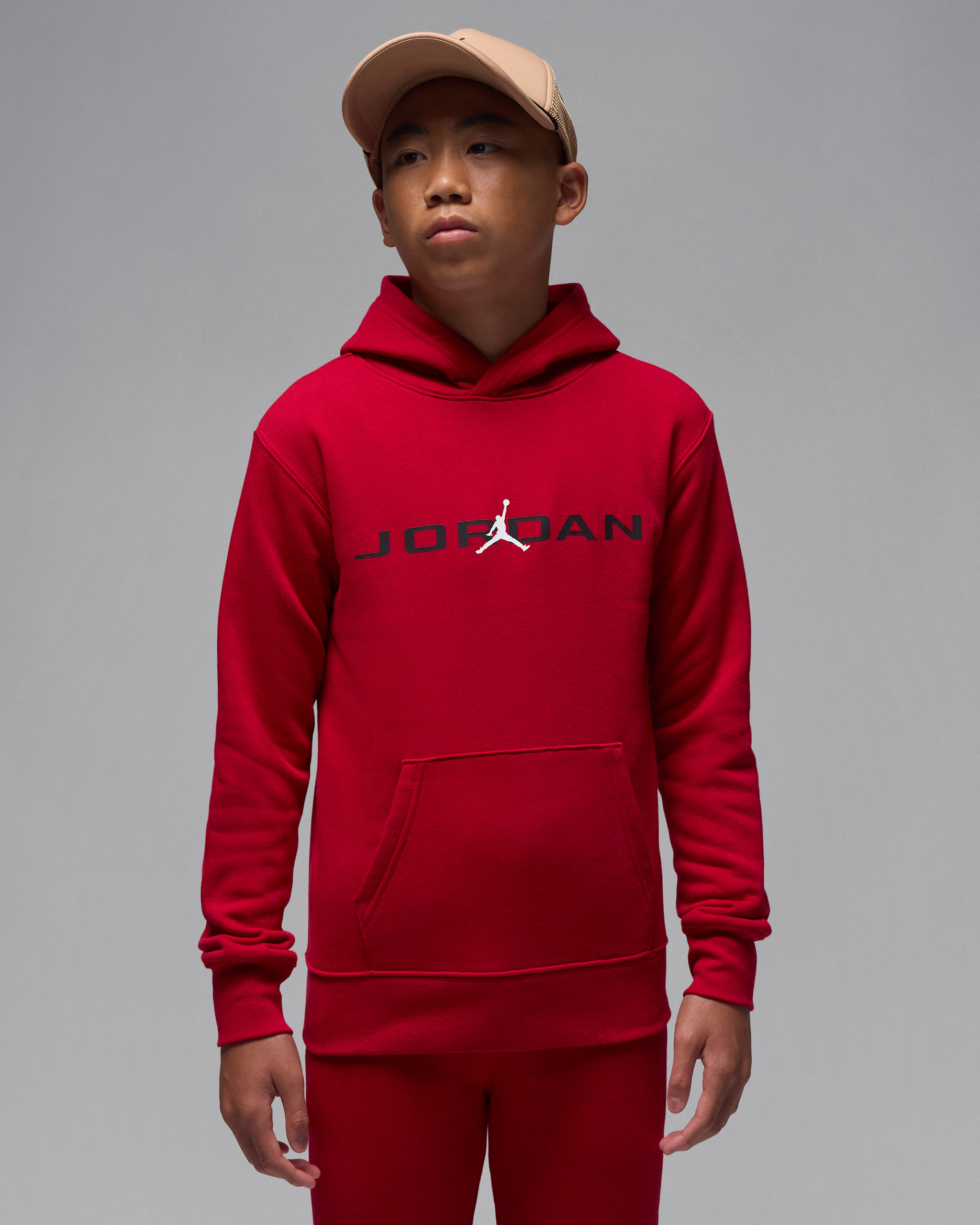 Hoodie pullover Jordan Baseline Júnior - Vermelho Gym
