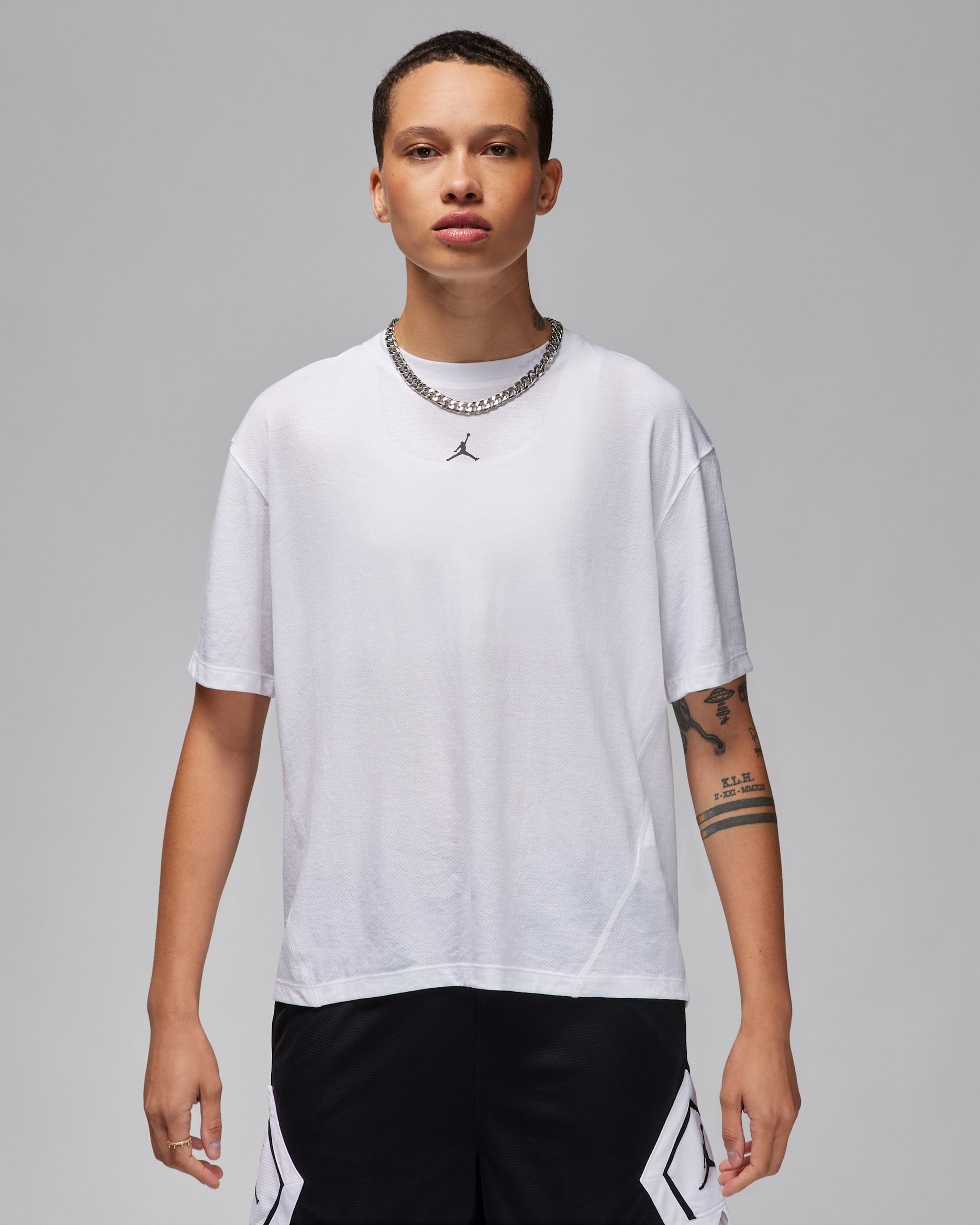 Jordan Sport Diamond Kurzarmshirt für Damen - Weiß/Schwarz