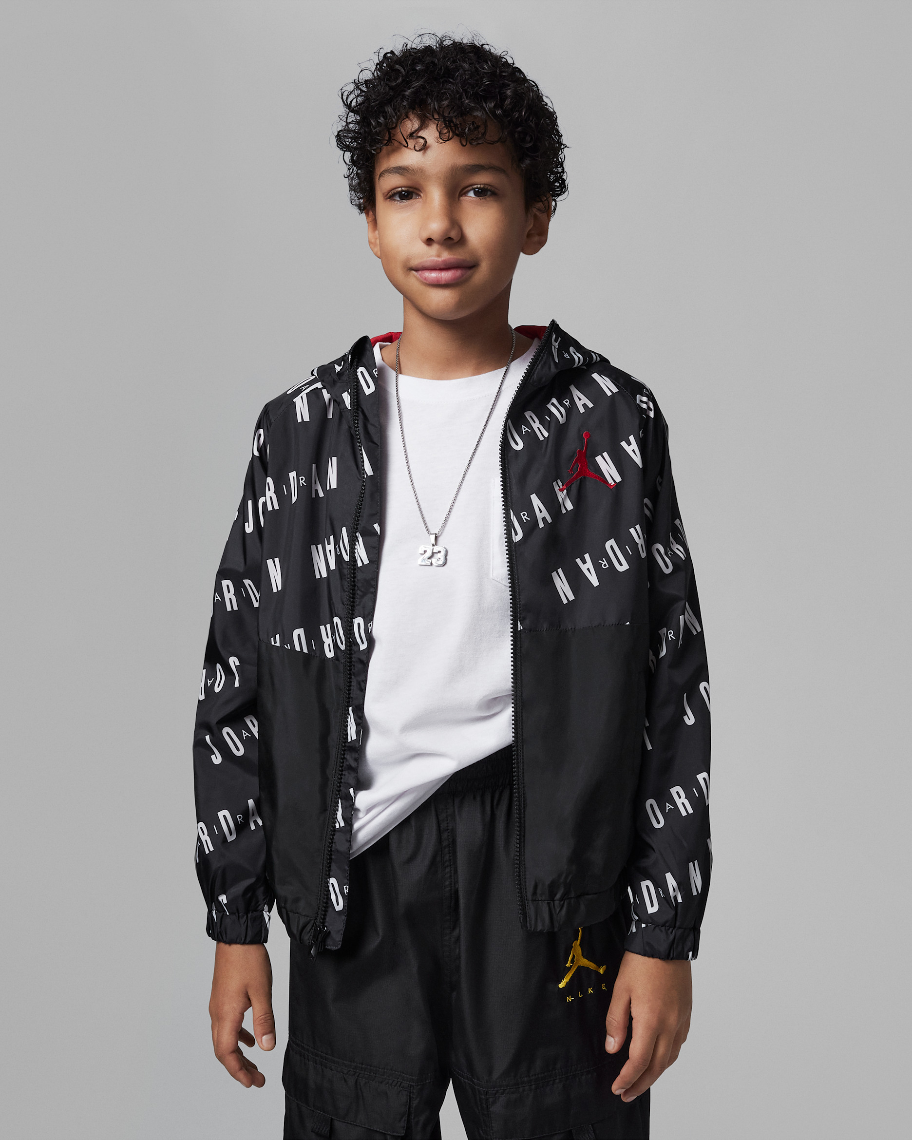 Jordan Cortavientos Color Block con capucha - Niño/a - Negro/Negro