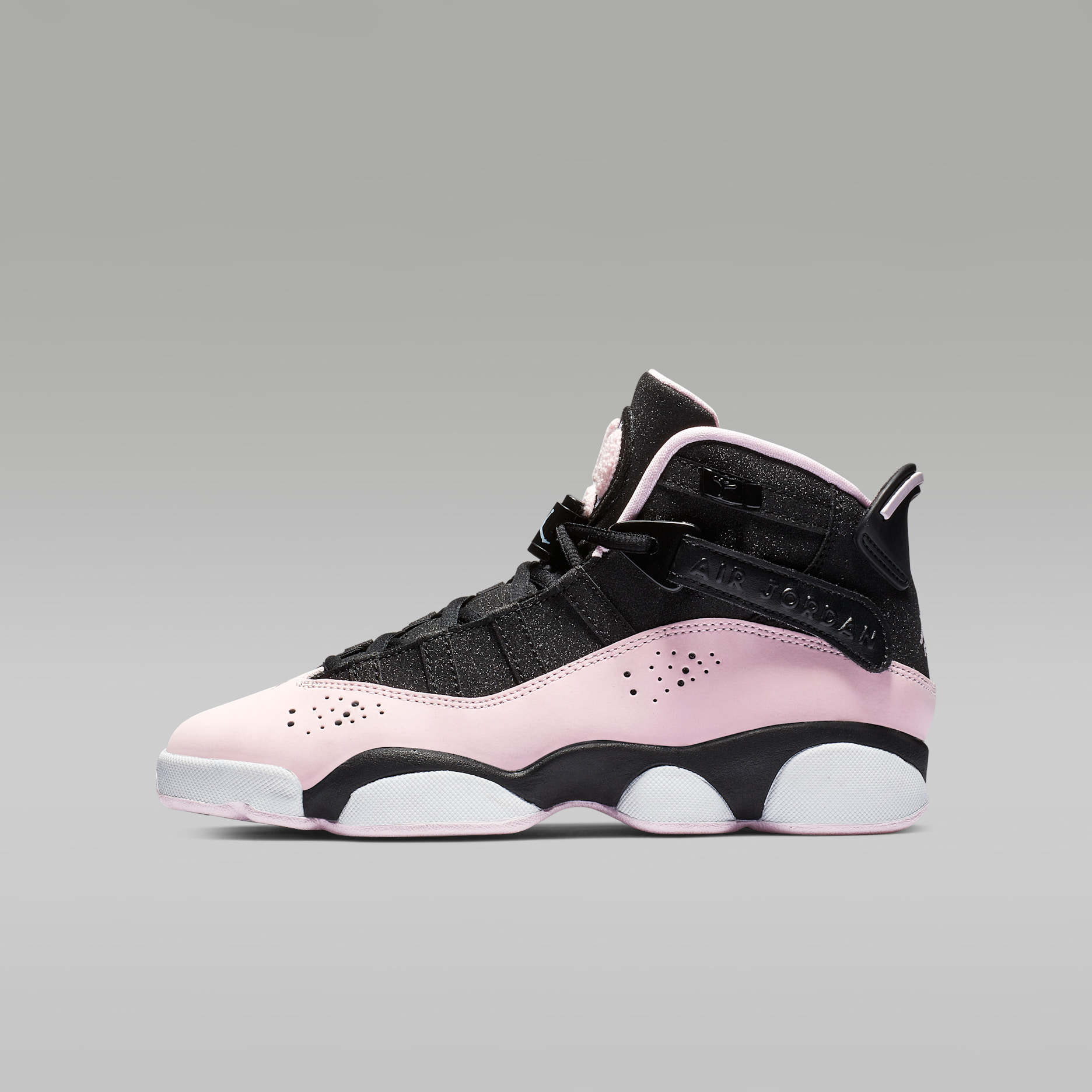 Jordan 6 Rings Big Kids' Shoes - Black/Anthracite/White/Pink Foam