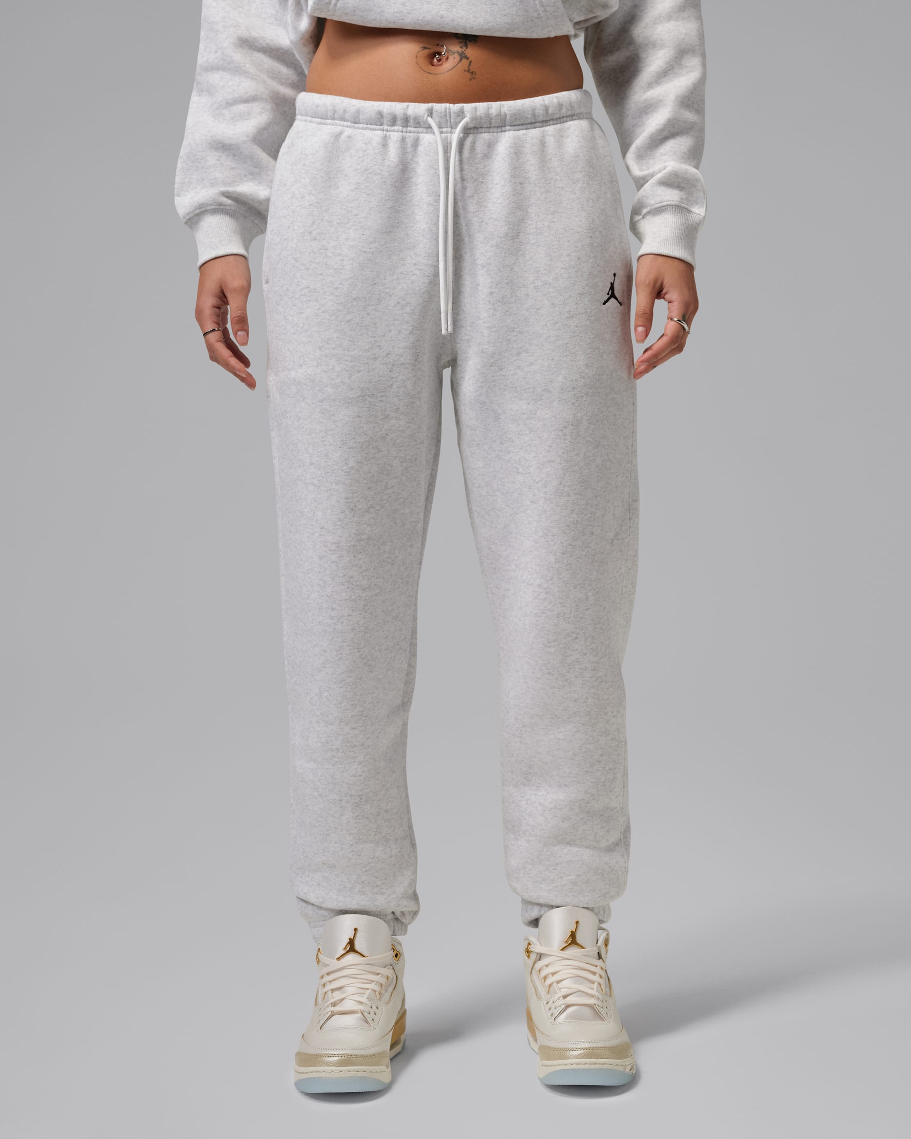 Pants para mujer Jordan Brooklyn Fleece - Abedul jaspeado/Negro