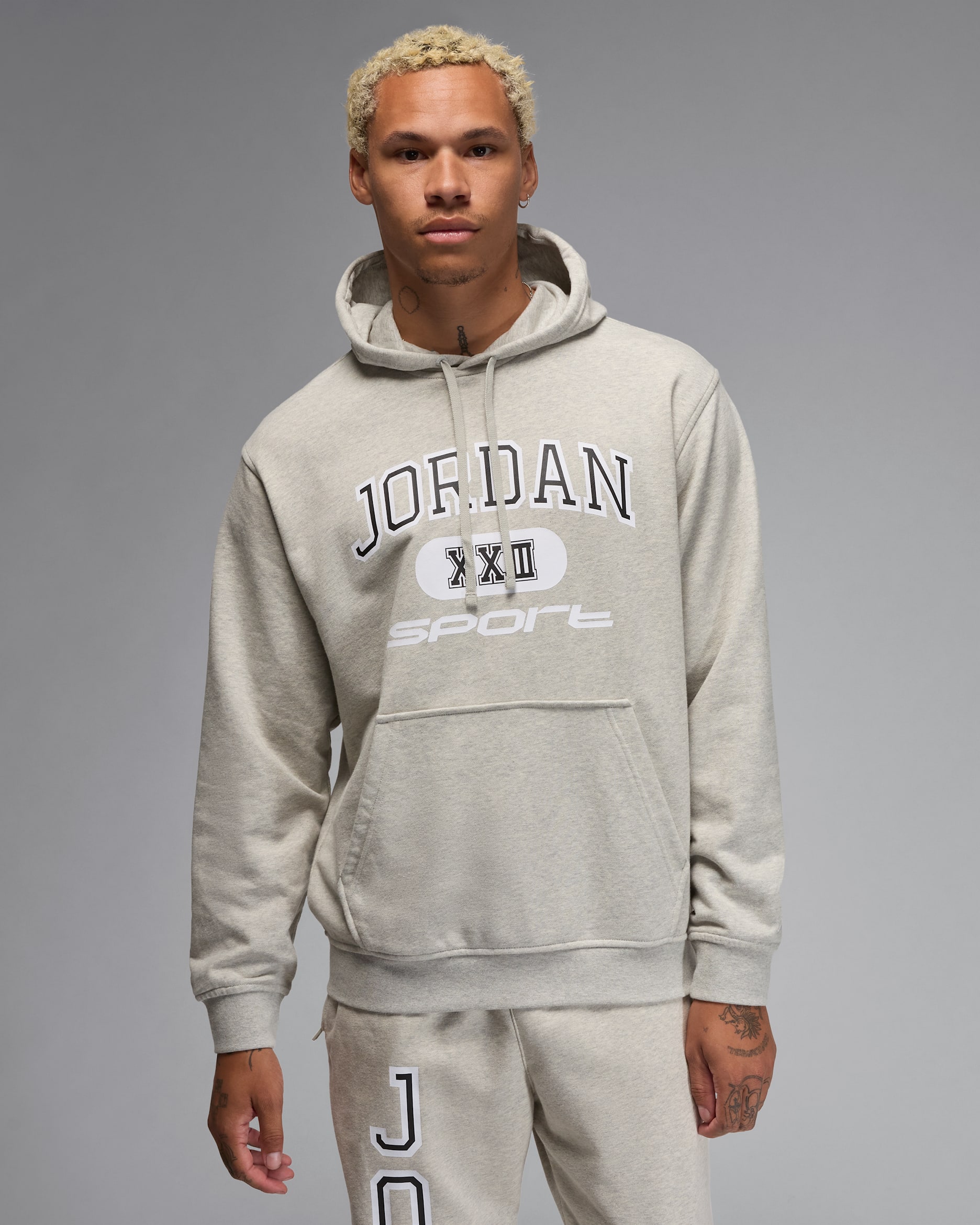 Jordan Sport Crossover Men's Dri-FIT Pullover Hoodie - Grey Heather/White