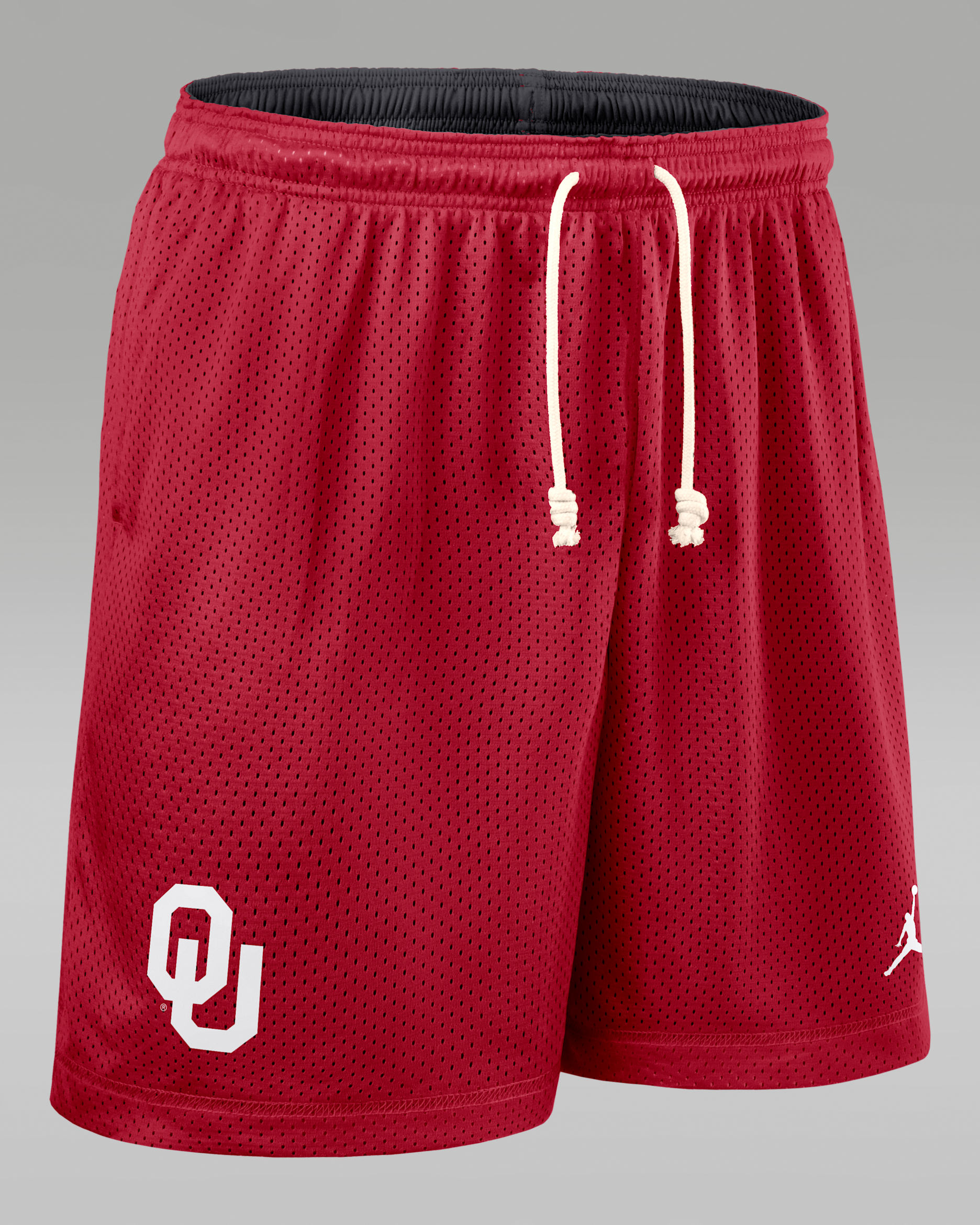 Shorts universitarios marca Jordan Dri-FIT para hombre Oklahoma Sideline Reversible - Carmesí