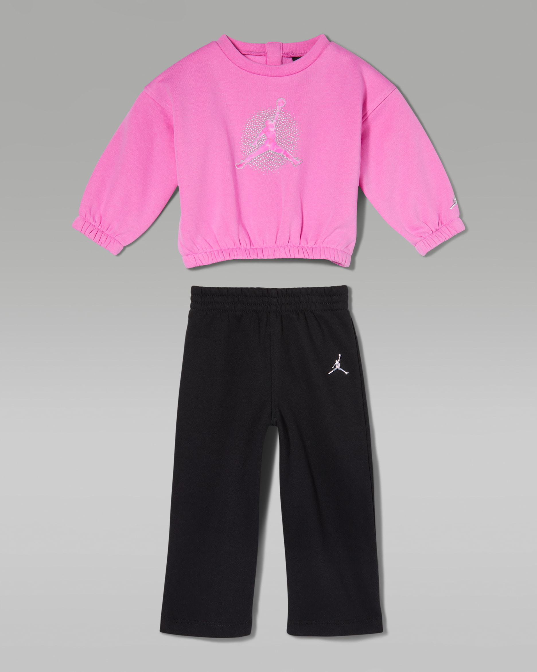 Jordan Baby (12-24M) Fierce and Fearless 2-Piece Crew Set - Black
