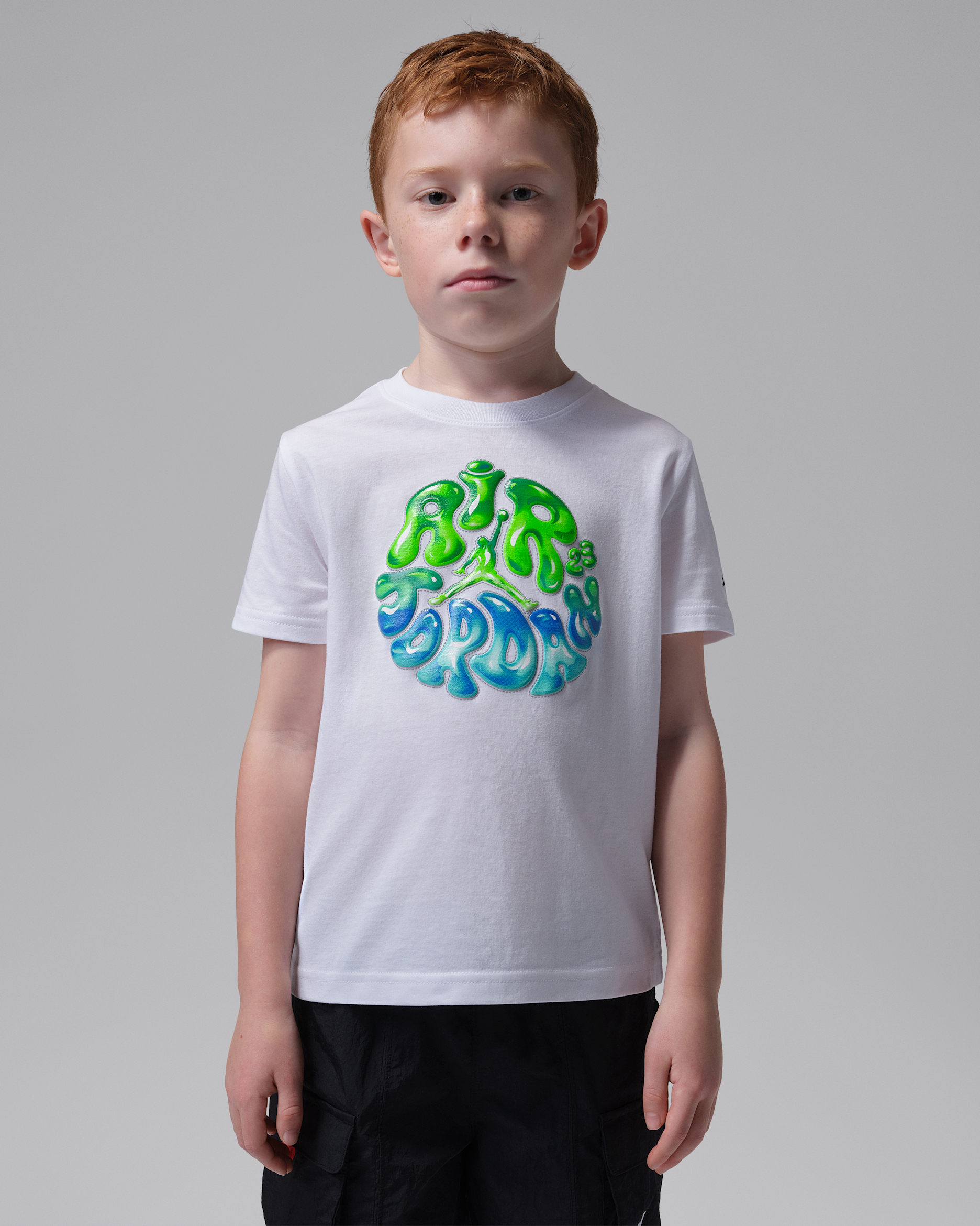 Playera estilo globo para niños talla pequeña Jordan Super Splash - Blanco