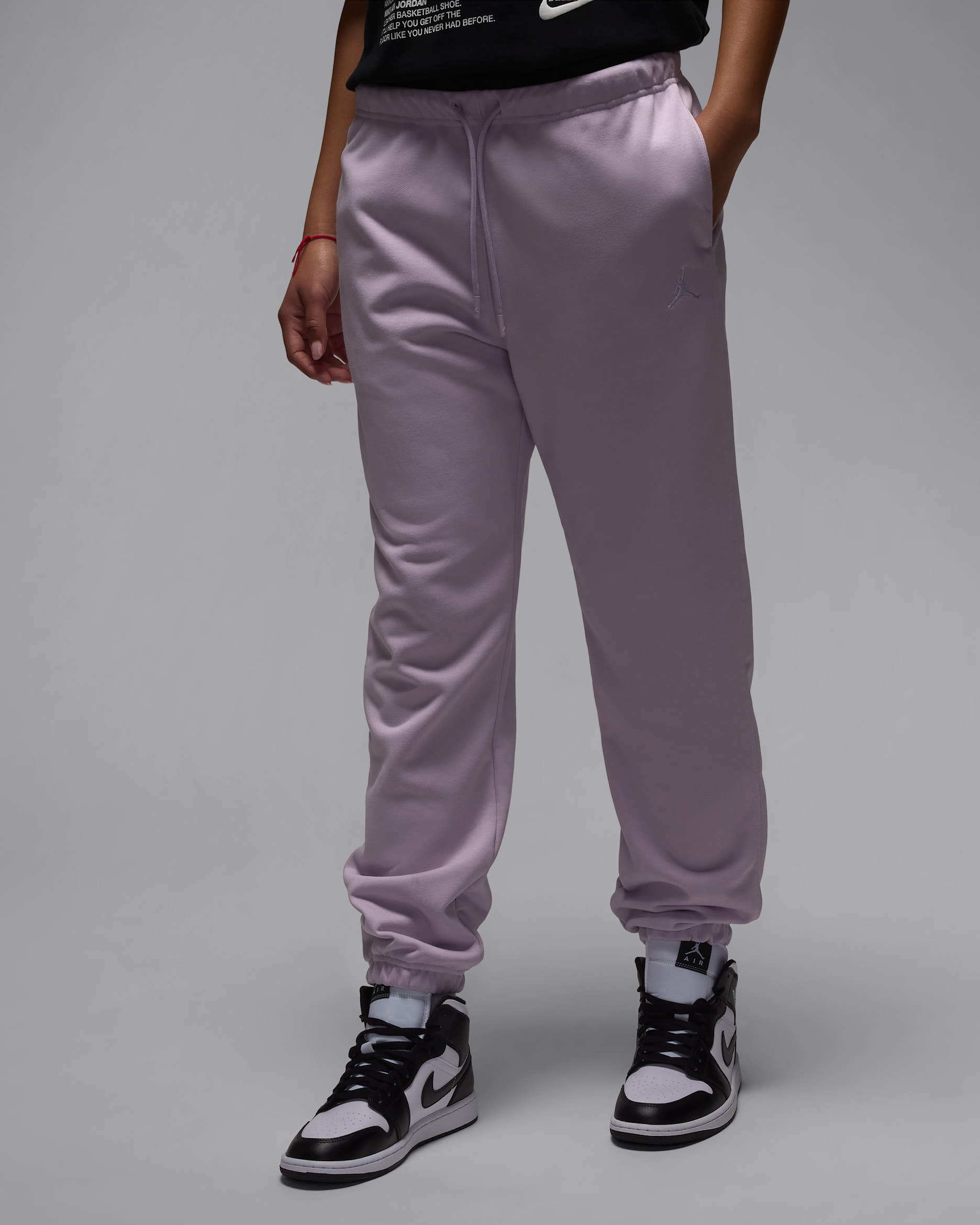 Jordan Brooklyn Fleece Women's French Terry Pants - Doll/White