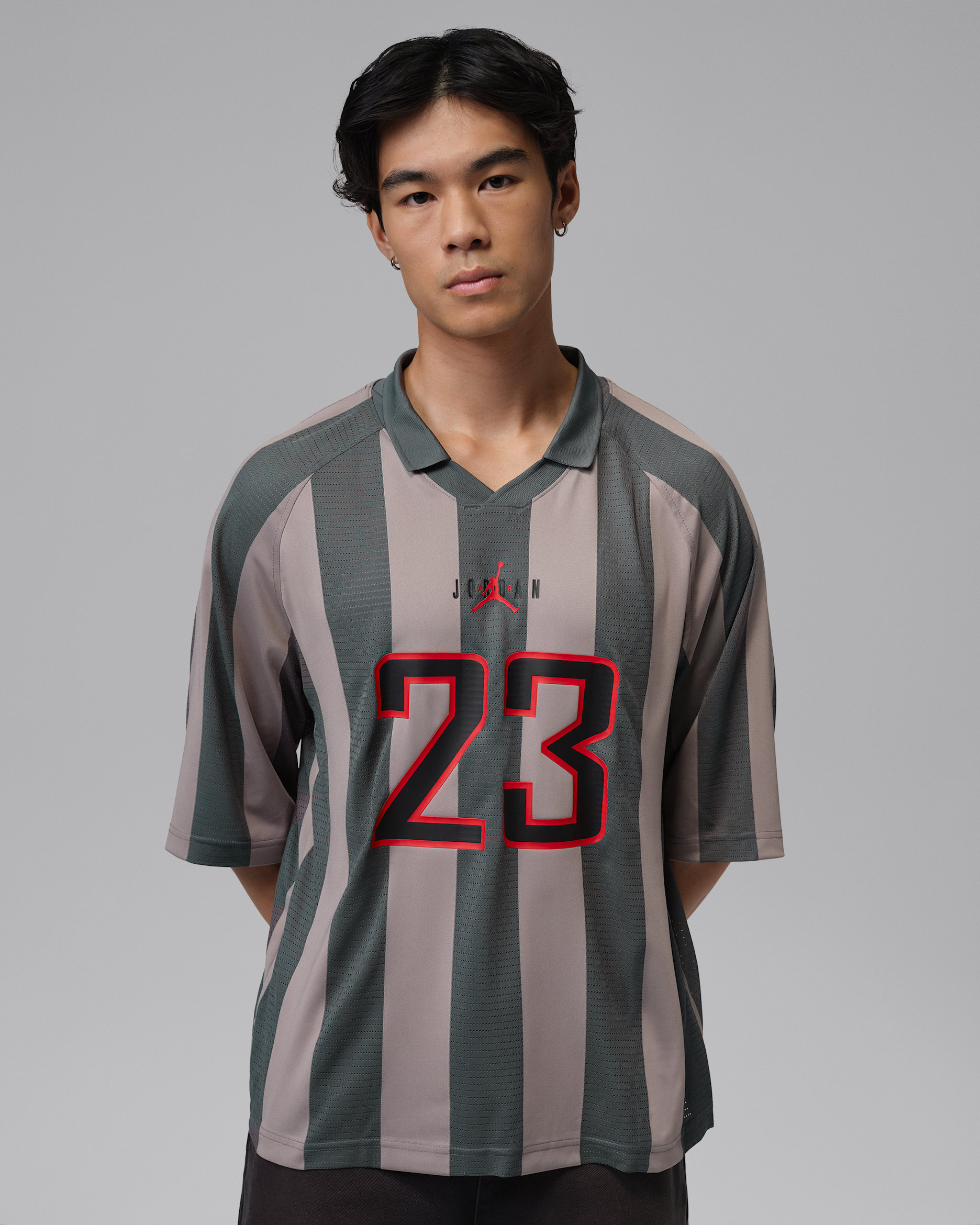 Jordan Brooklyn Terrace-Oberteil (Herren) - Enigma Stone/Iron Grey/University Red