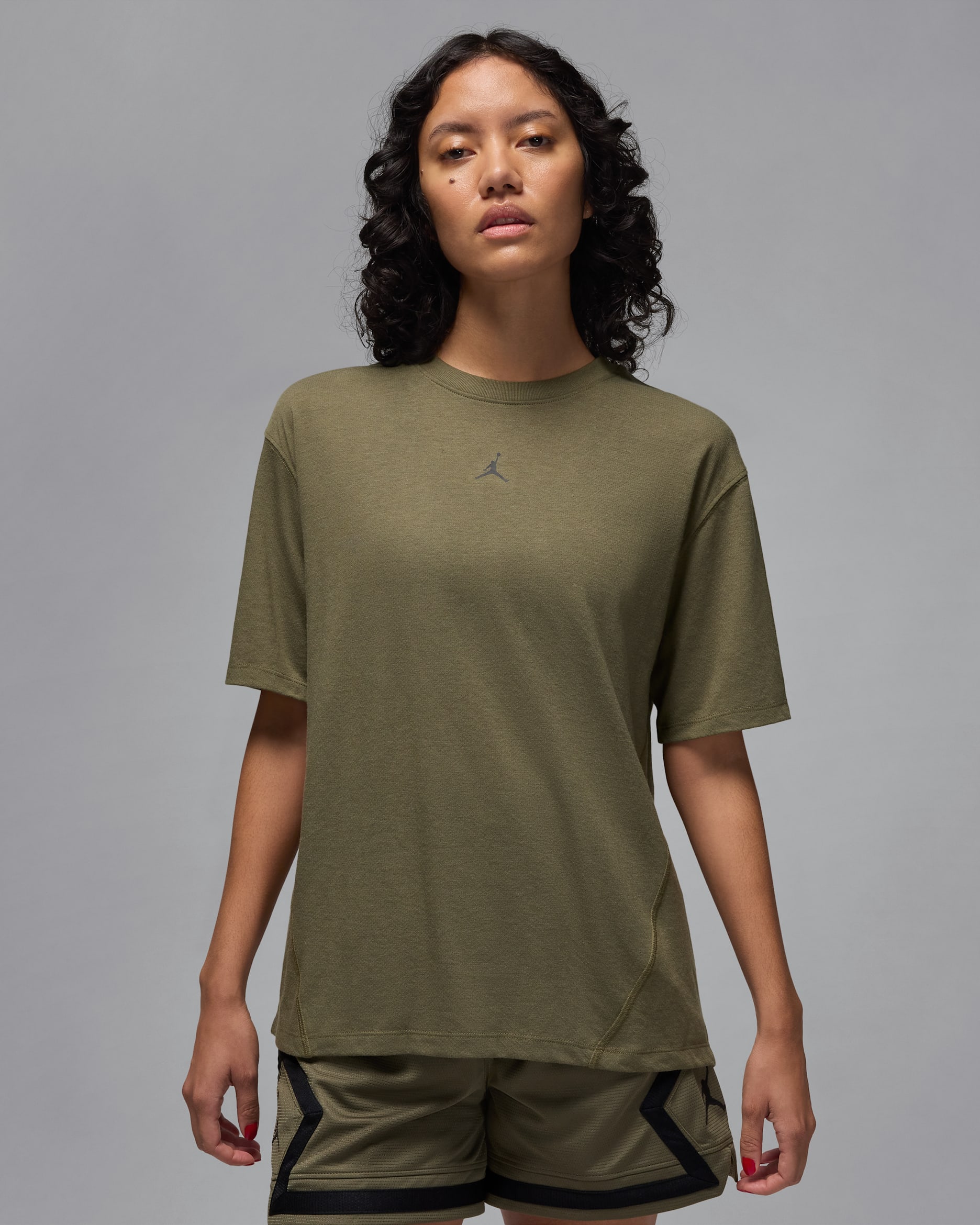 Jordan Sport 女款 Diamond 短袖上衣 - Medium Olive