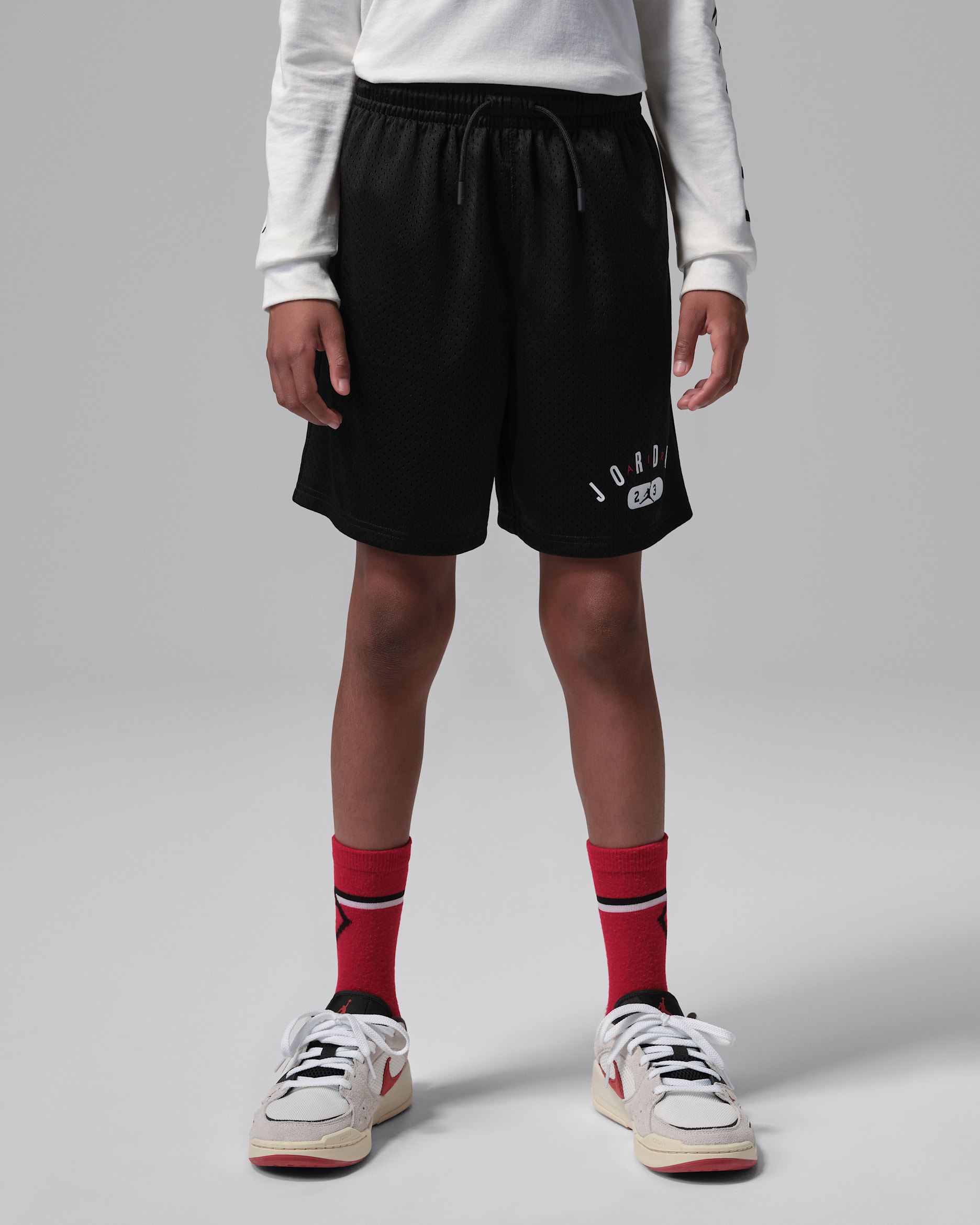 Shorts deportivos 23 para niños talla grande Jordan - Negro