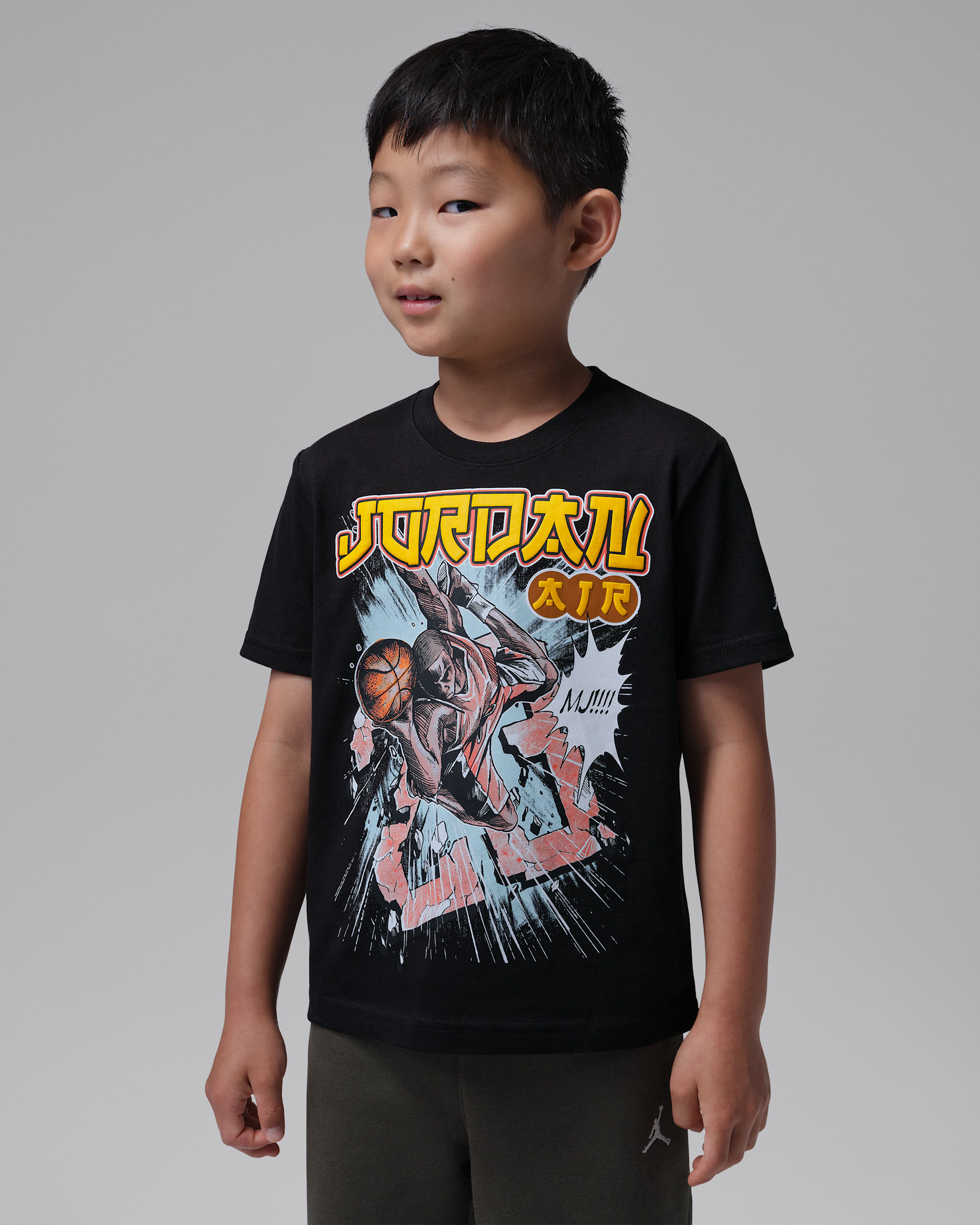 Playera Brooklyn Shattered Backboard para niños talla pequeña Jordan - Negro