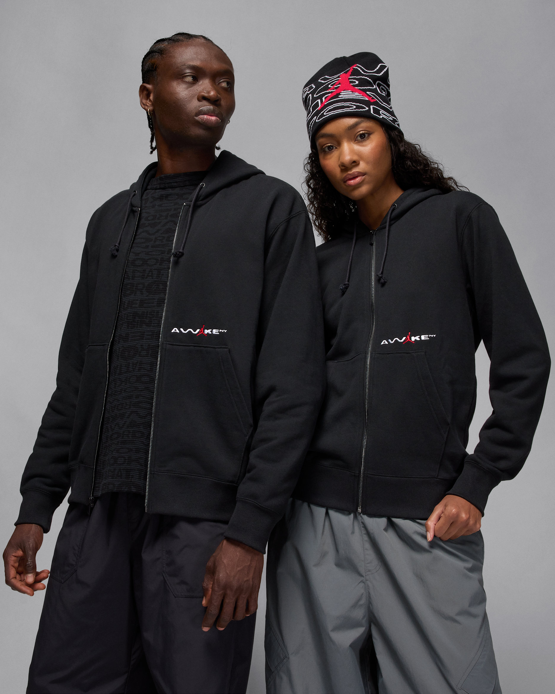 Jordan x Awake NY Men's Full-Zip Fleece Hoodie - Black/University Red