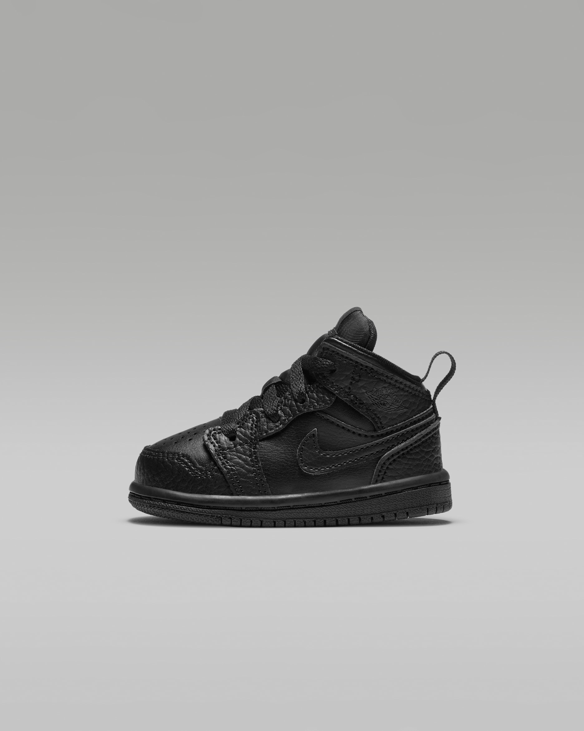 Jordan 1 Mid Infant/Toddler Shoes - Black/Black/Black