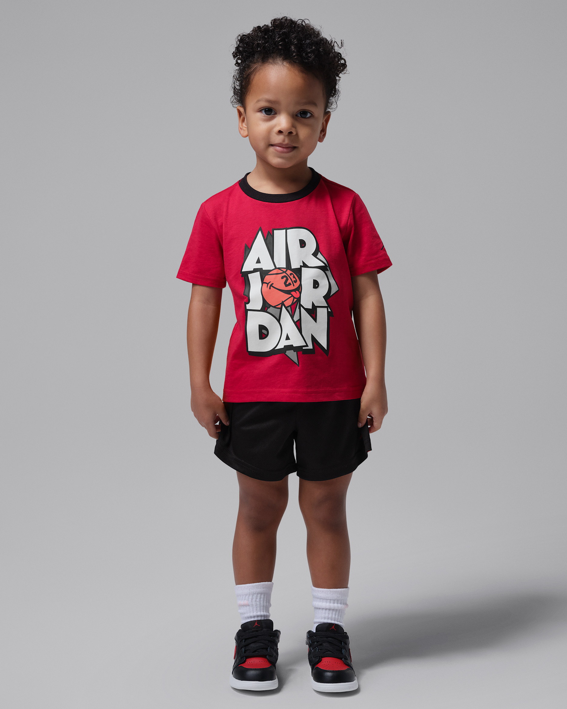 ジョーダン ベビー エアボール ツーピース メッシュ ショートパンツ セットアップ - ブラック