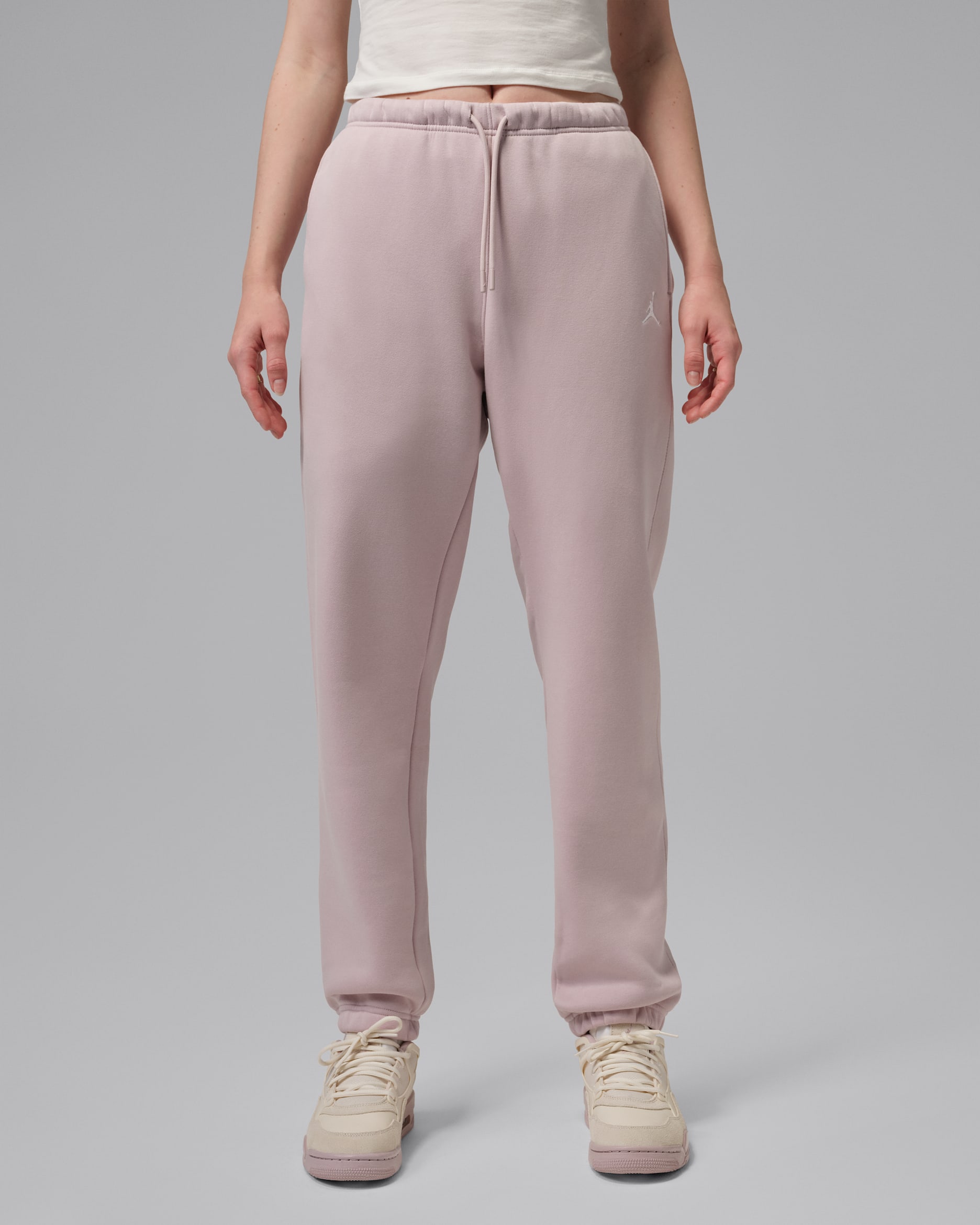 Jordan Brooklyn Fleece Women's Trousers - Particle Rose/White