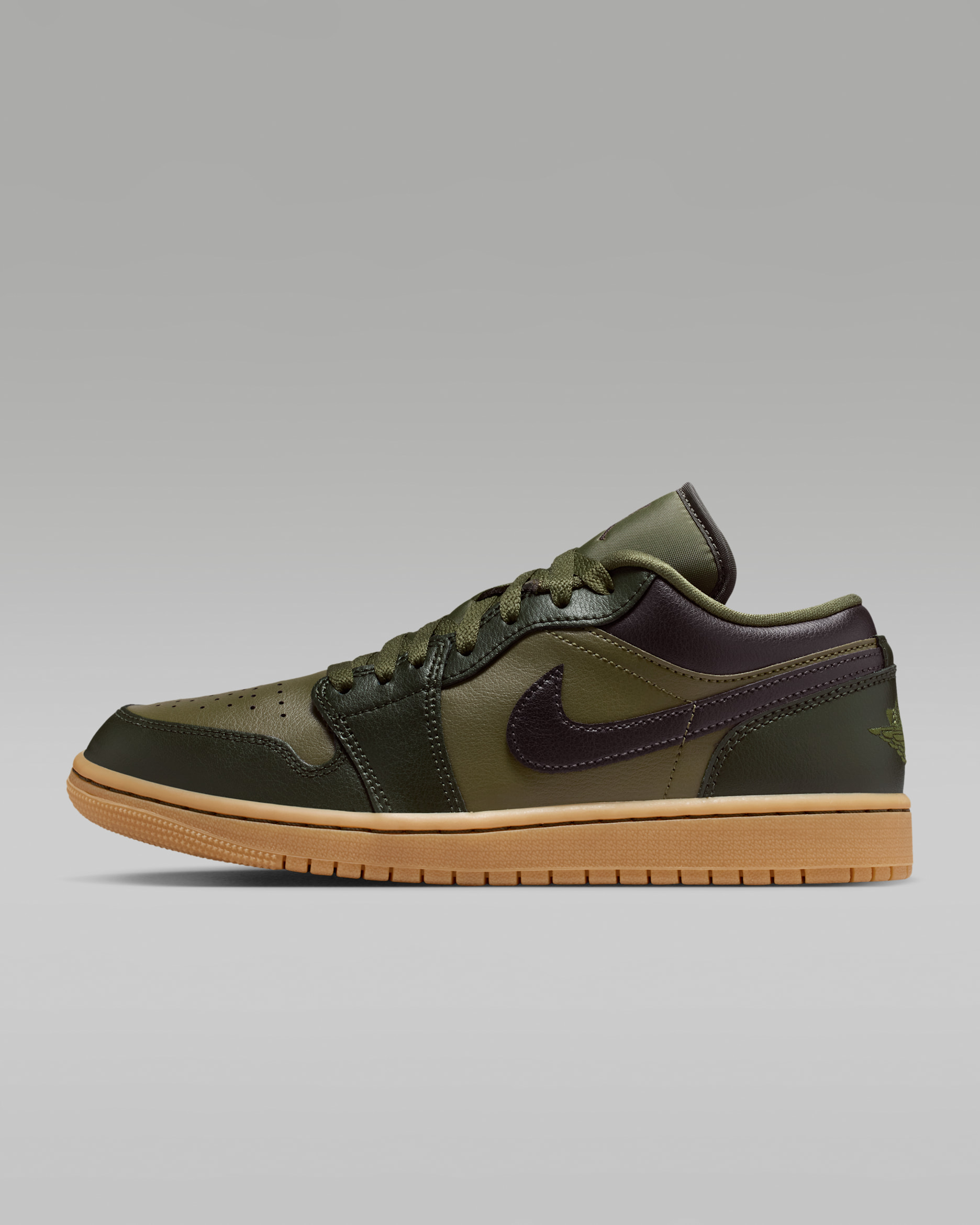 에어 조던 1 로우 여성 신발 - 세쿼이아/러프 그린/검 라이트 브라운/벨벳 브라운