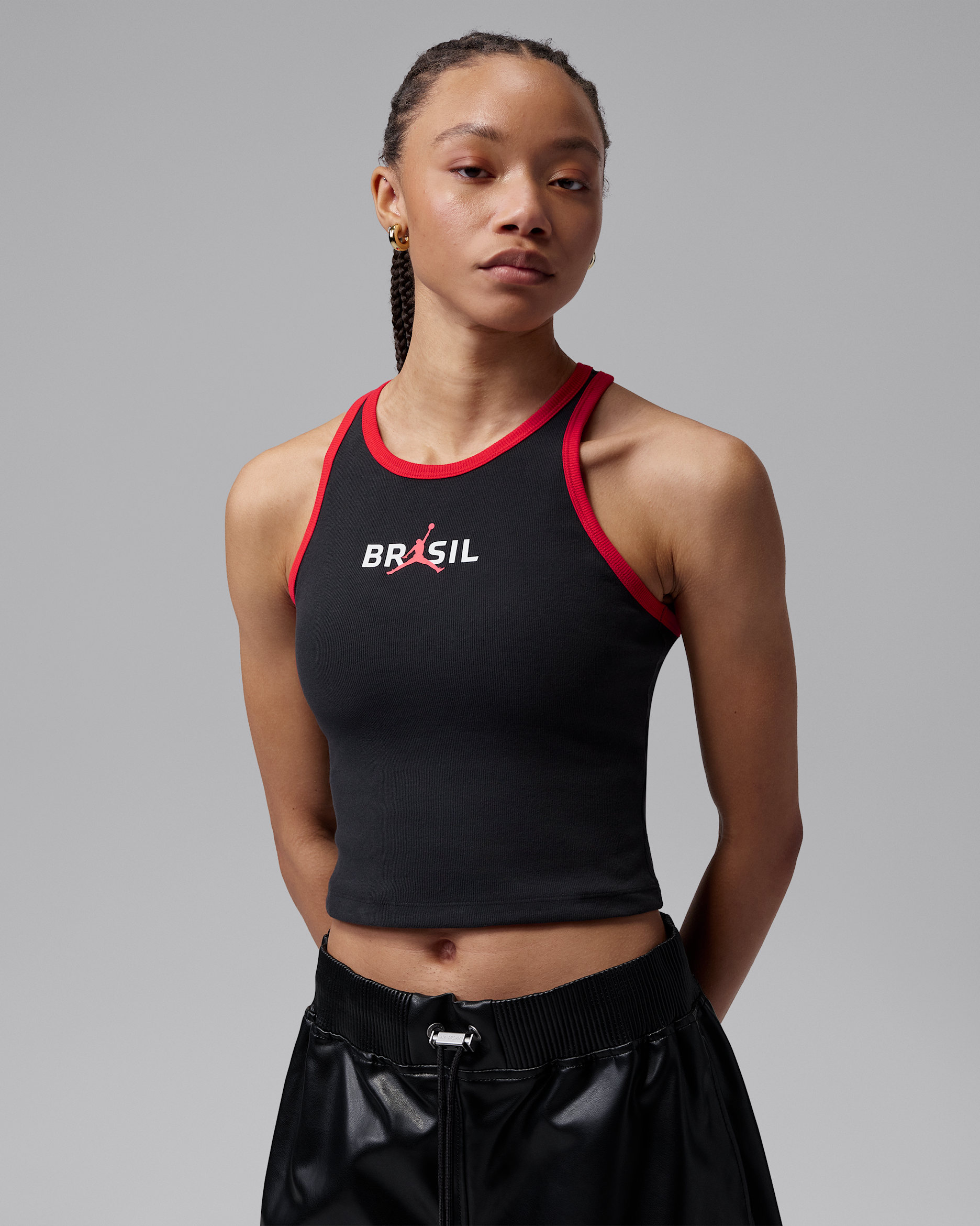 Camiseta de tirantes para mujer Jordan - Negro/Rojo universitario