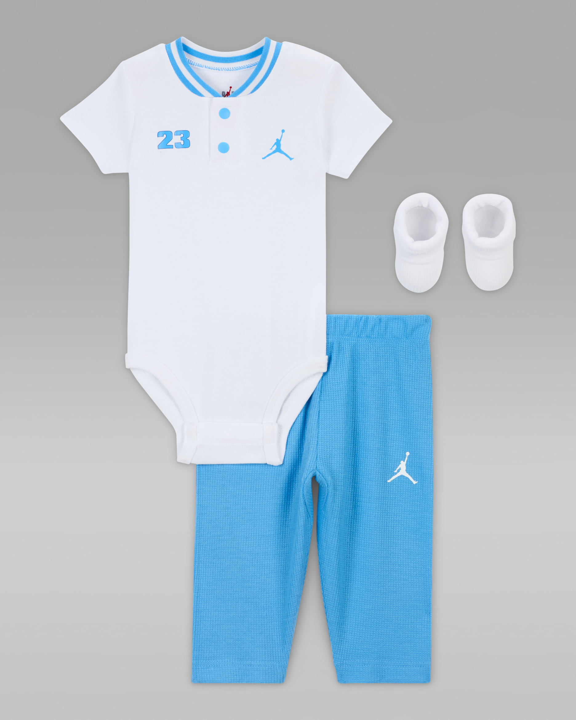 Jordan Baby Jersey Henley 3-Piece Set - White