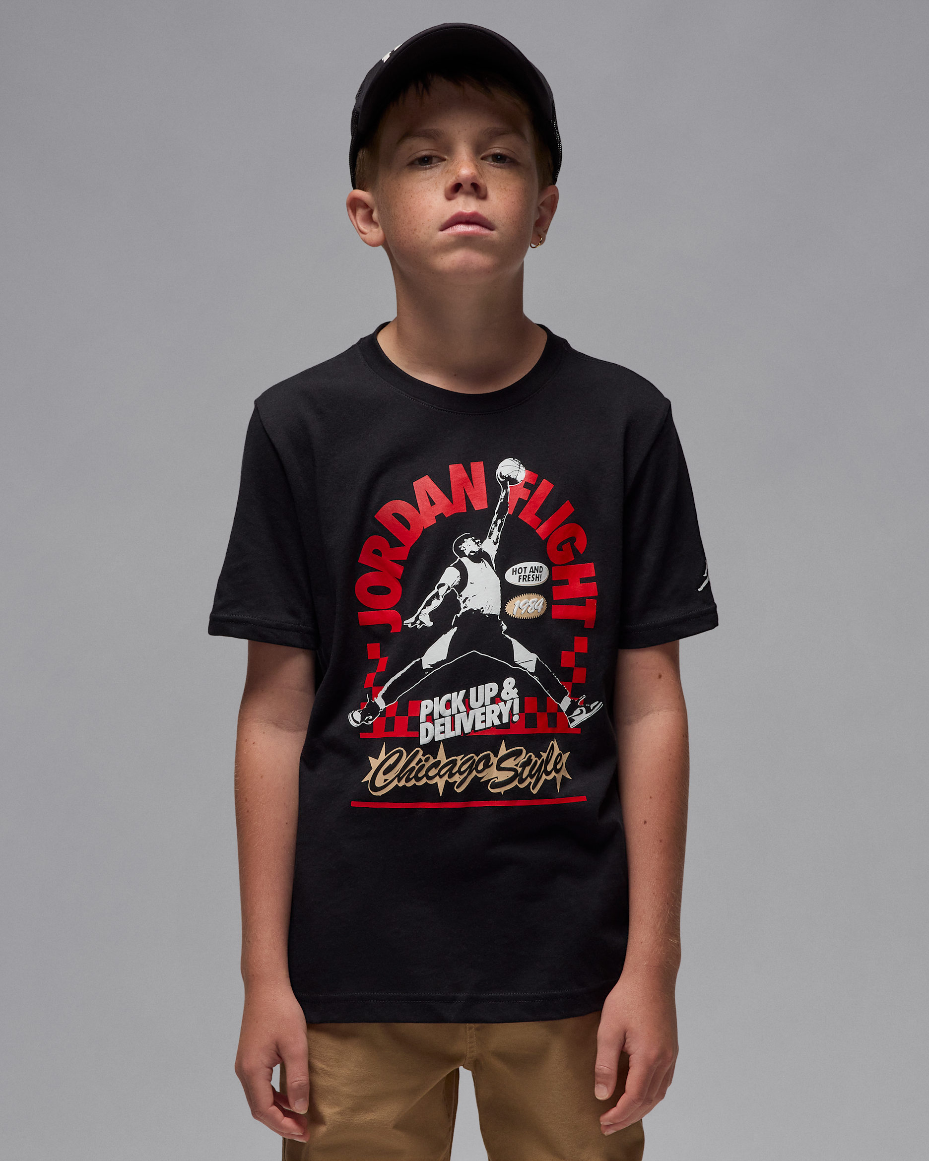 Playera Deep Dish para niños talla grande Jordan - Negro