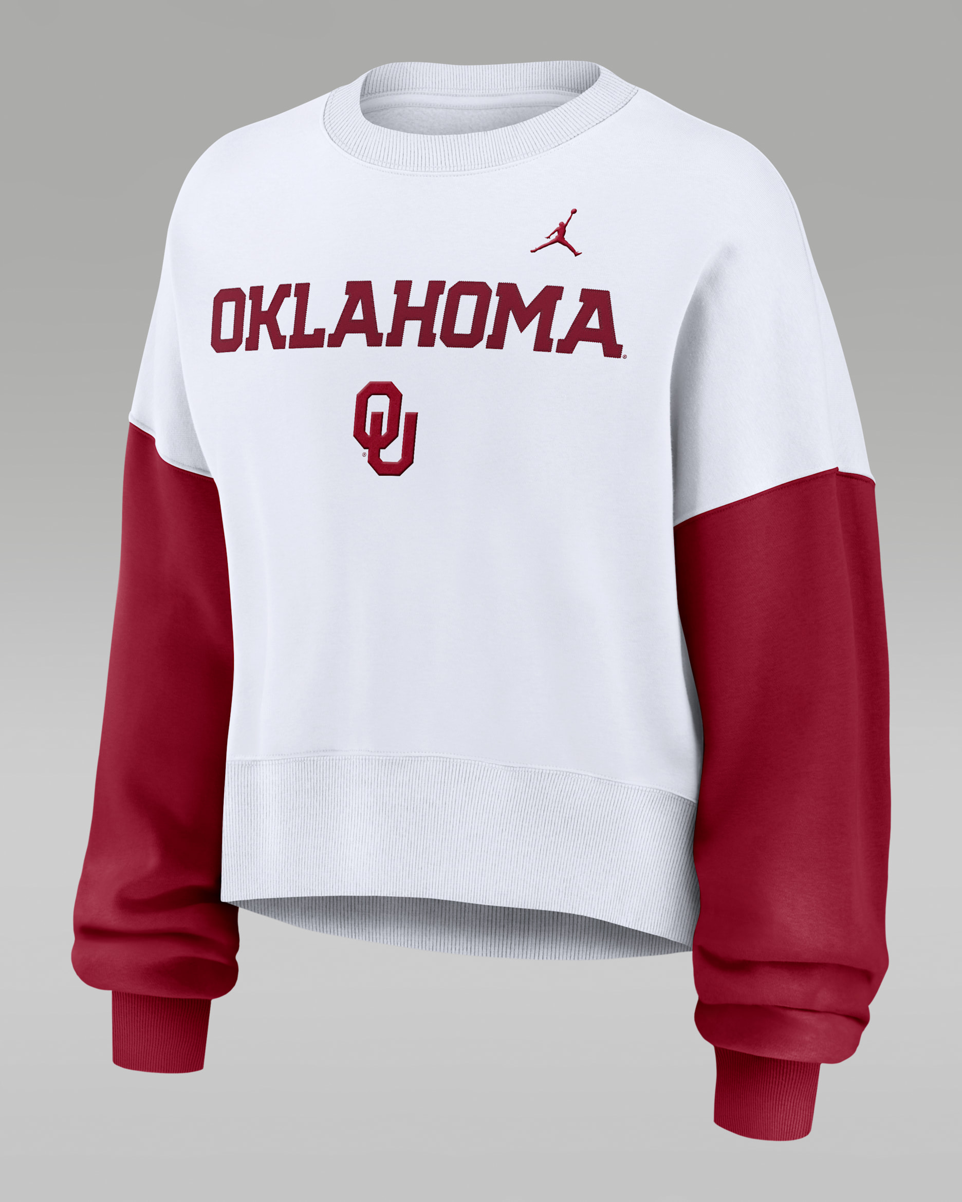 Oklahoma Sooners Primetime Women's Jordan College Pullover Crew - White
