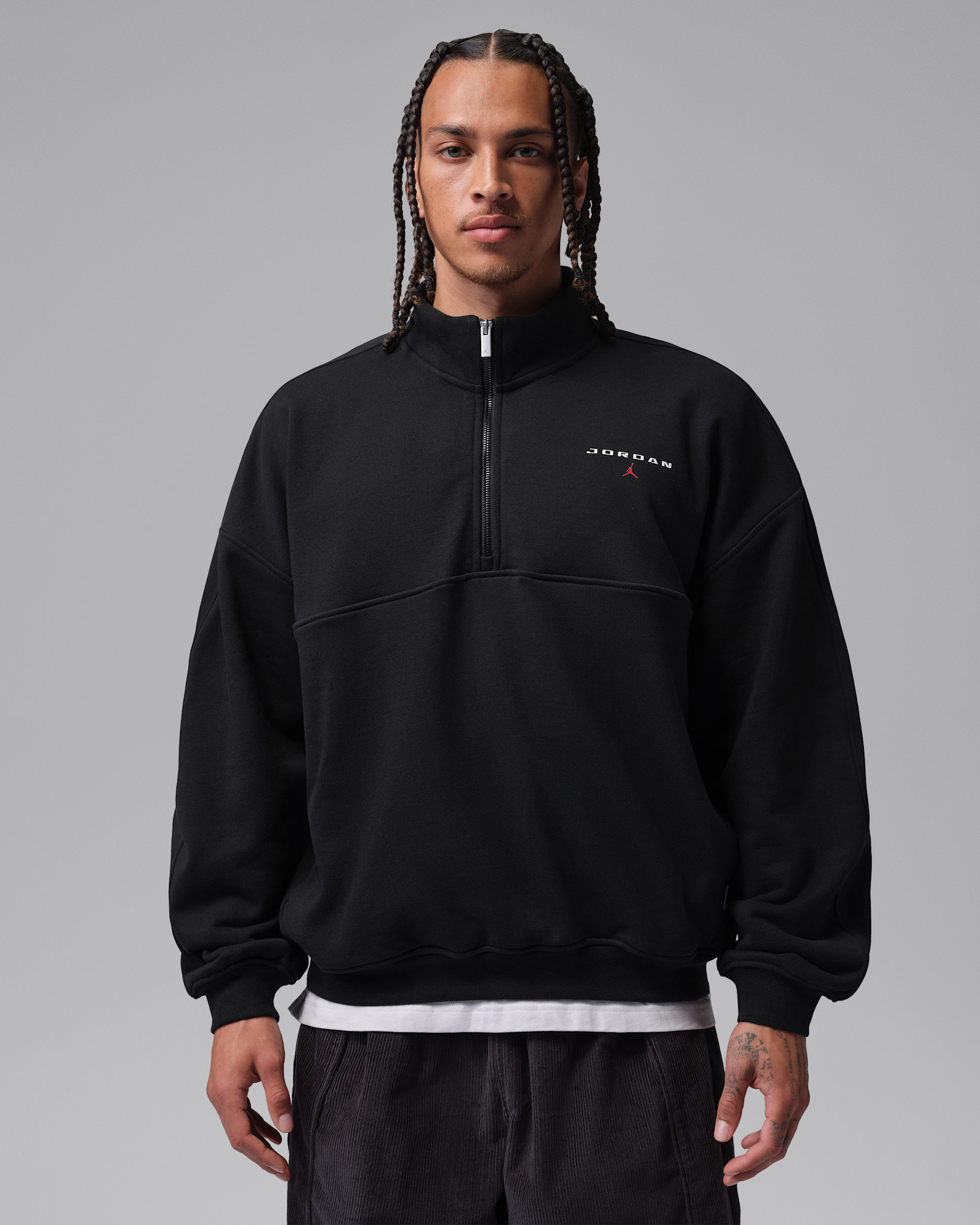 Sudadera con cierre de 1/4 para hombre Jordan Flight Fleece - Negro