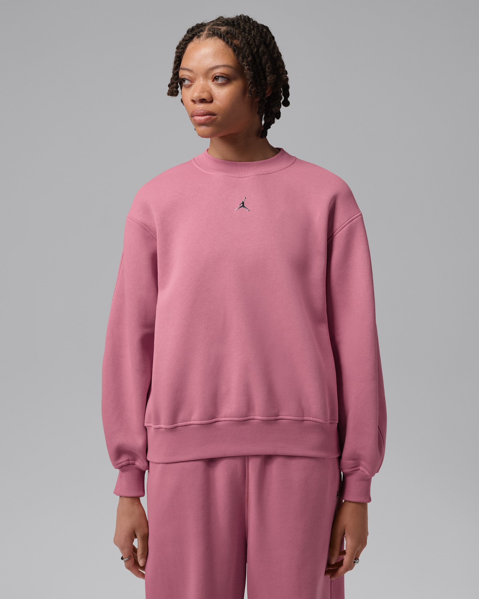 Jordan Brooklyn Women's Fleece Crew-Neck Sweatshirt - Desert Berry