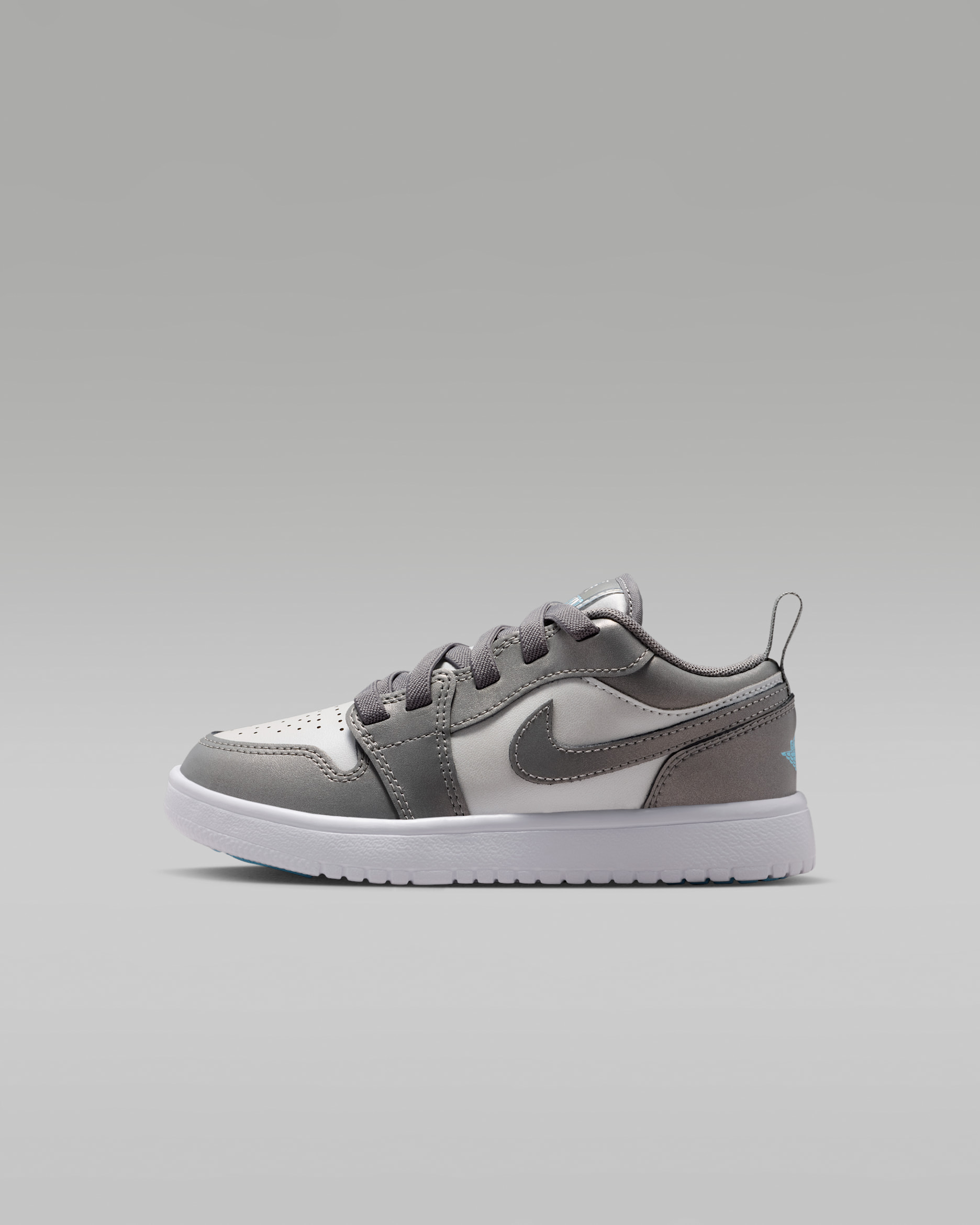 조던 1 로우 알트 SE 리틀키즈 신발 - 플랫 퓨터/포톤 더스트/화이트/블루 칠