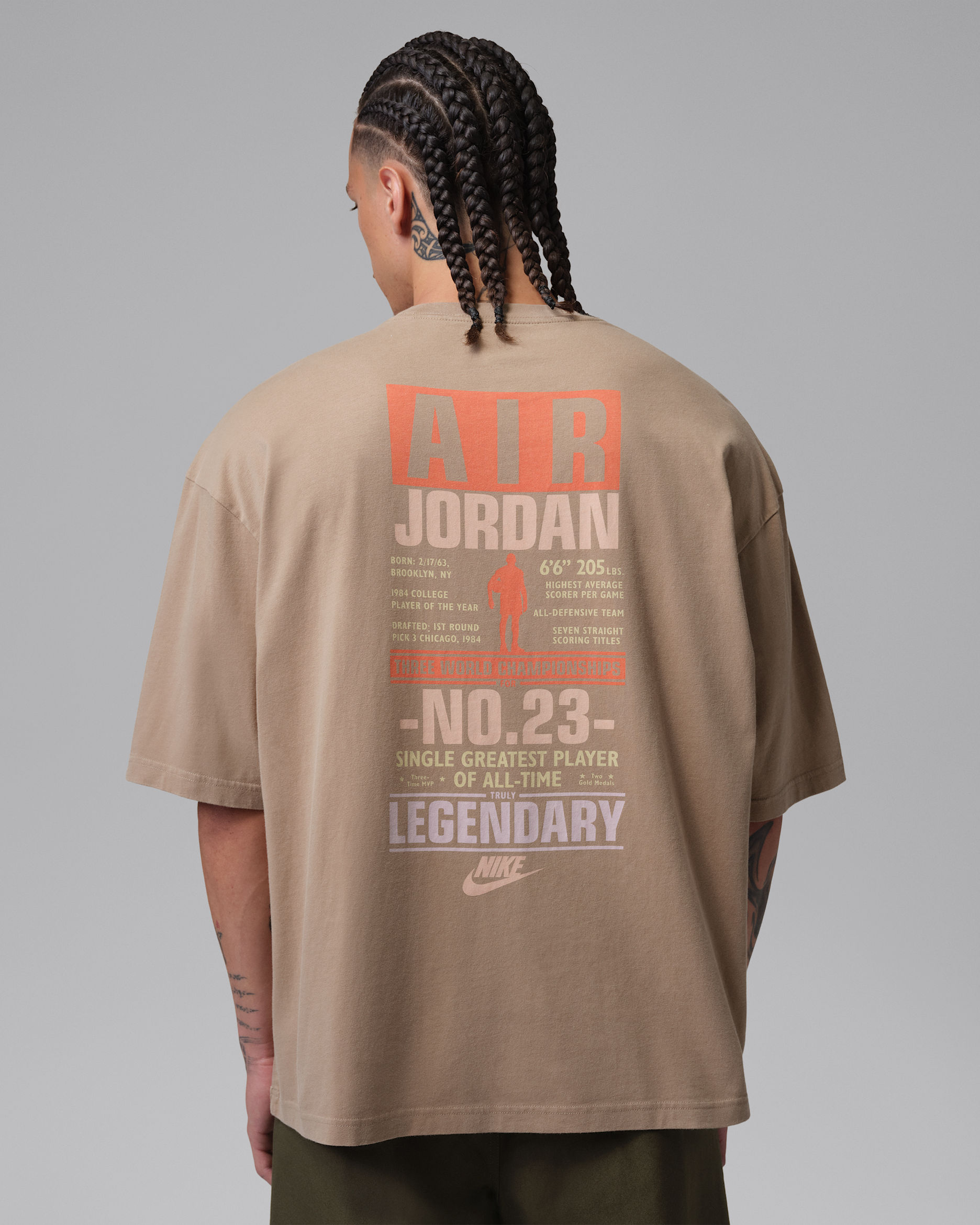 Jordan Flight Men's T-Shirt - Khaki/Iced Carmine