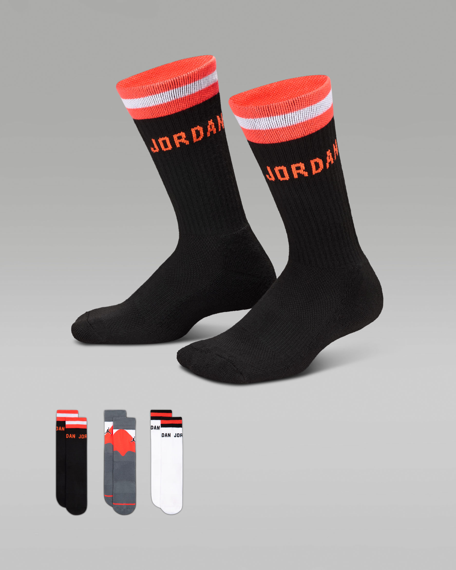 Jordan AJ6 Retro Crew Socks (3 Pairs) - Infrared
