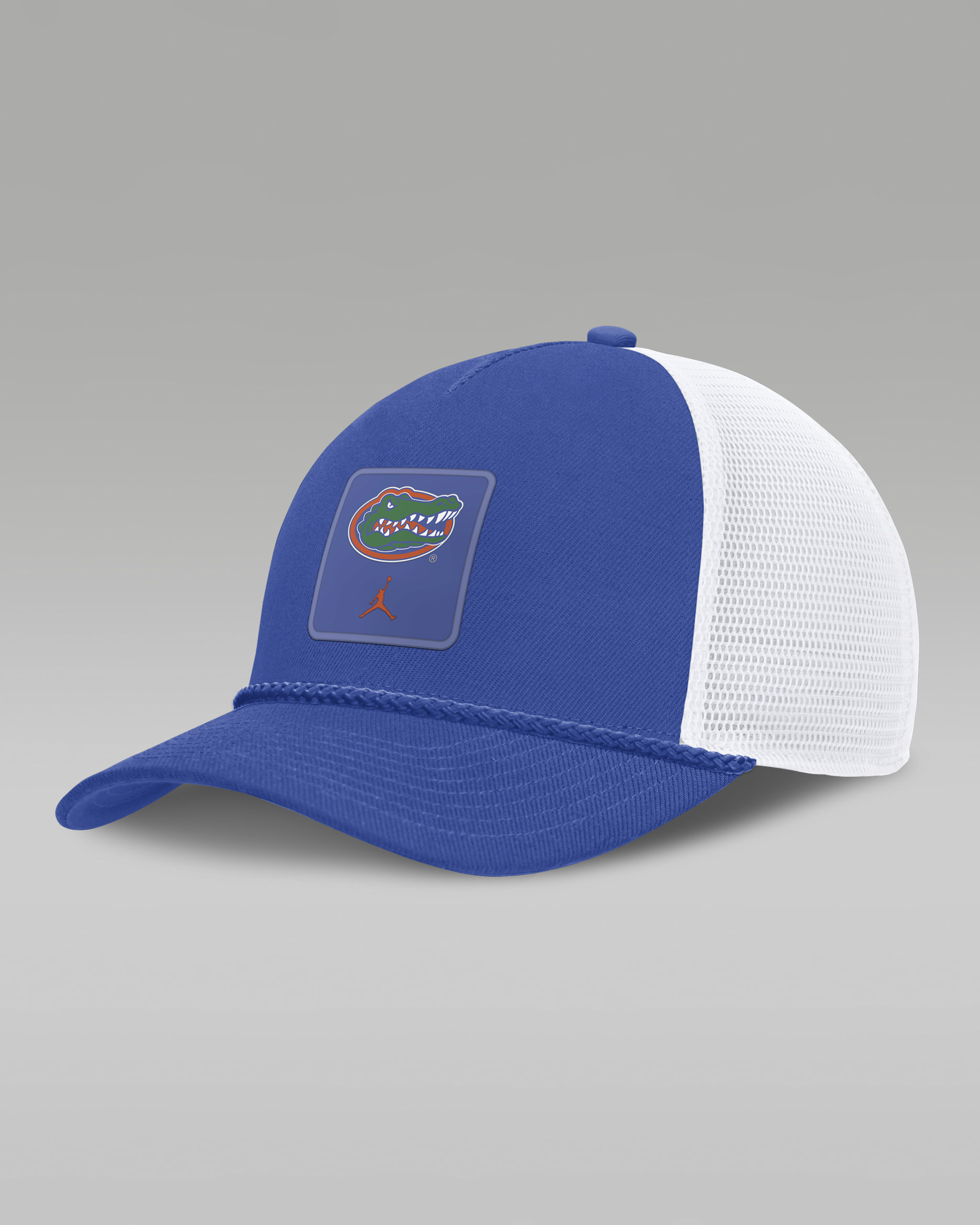 Florida Sideline Gameday Rope Men's Jordan Brand College Trucker Adjustable Hat - Game Royal/White