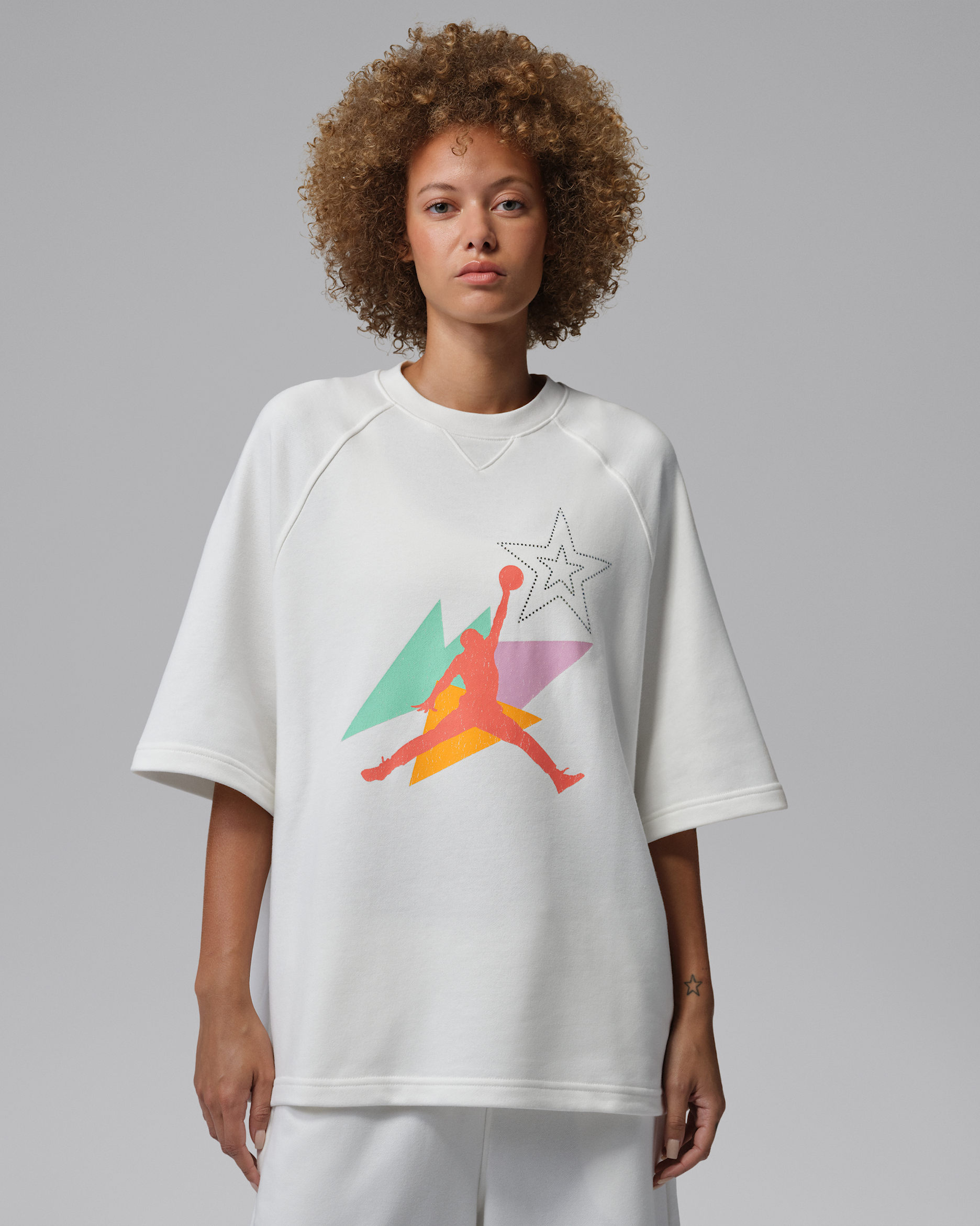 조던 브루클린 플리스 여성 프렌치 테리 반소매 티셔츠 - 세일