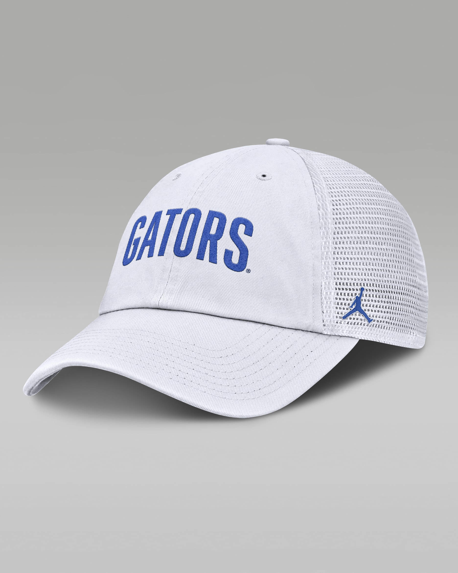 Gorra de rejilla universitaria marca Jordan ajustable para hombre Florida Primetime Campus Club - Blanco