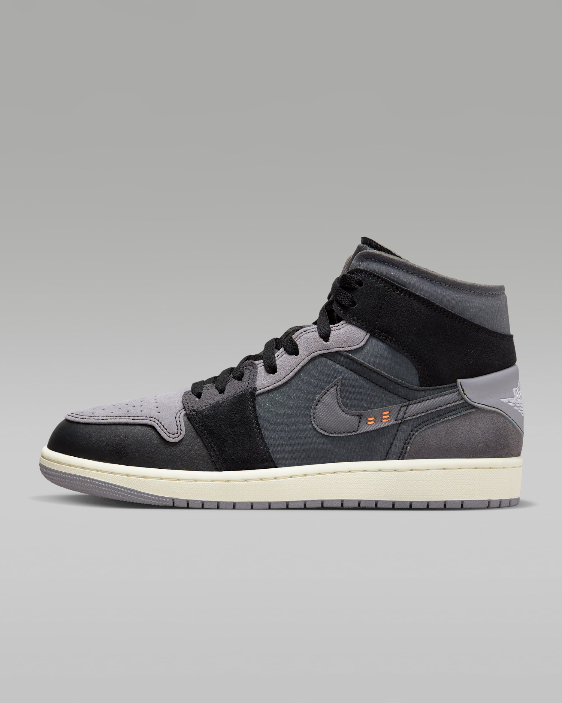 Air Jordan 1 中筒 SE Craft 男鞋 - 黑色/Light Graphite/Sail/Cement Grey