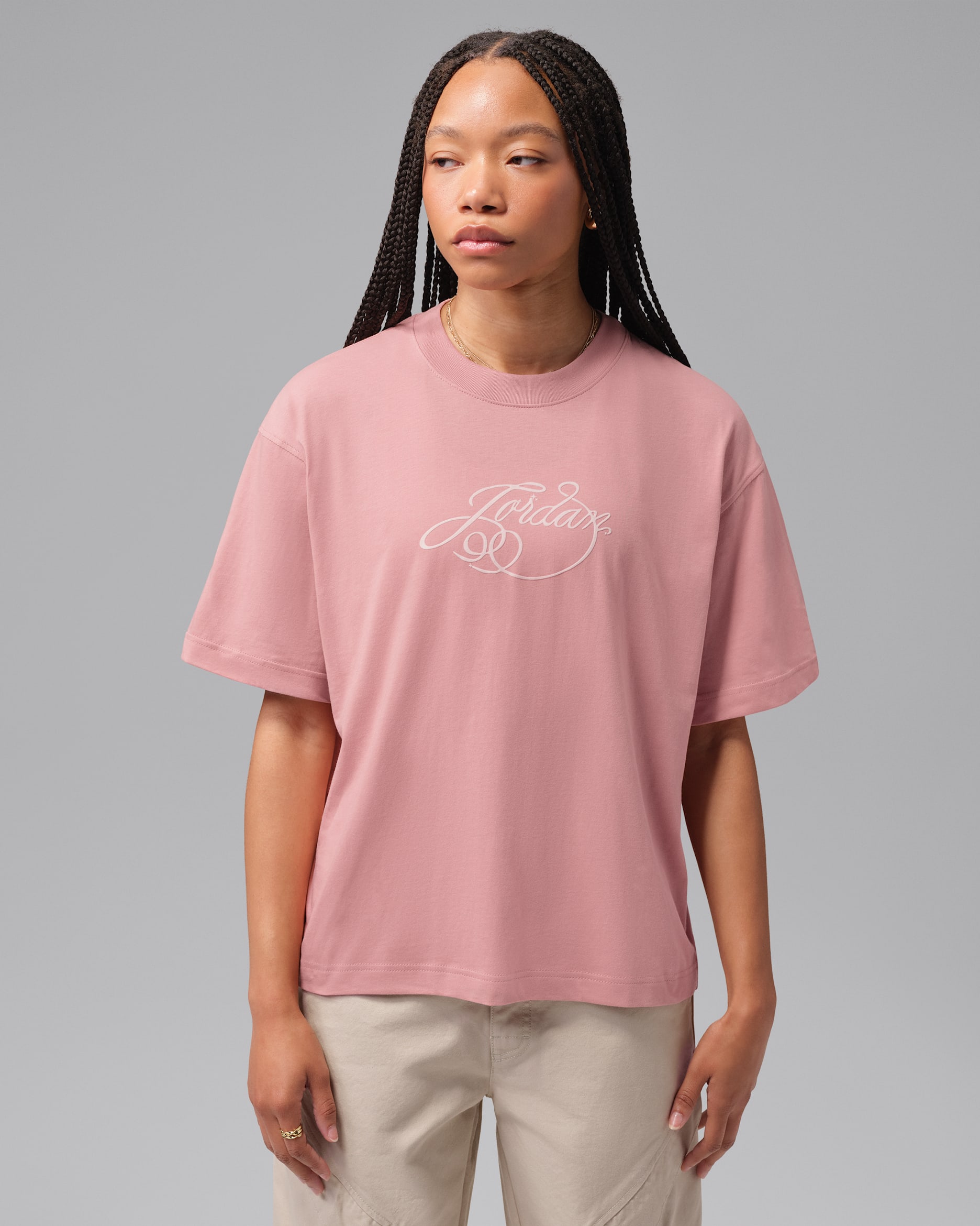 Playera Girlfriend Fireside para mujer Jordan - Rosa óxido