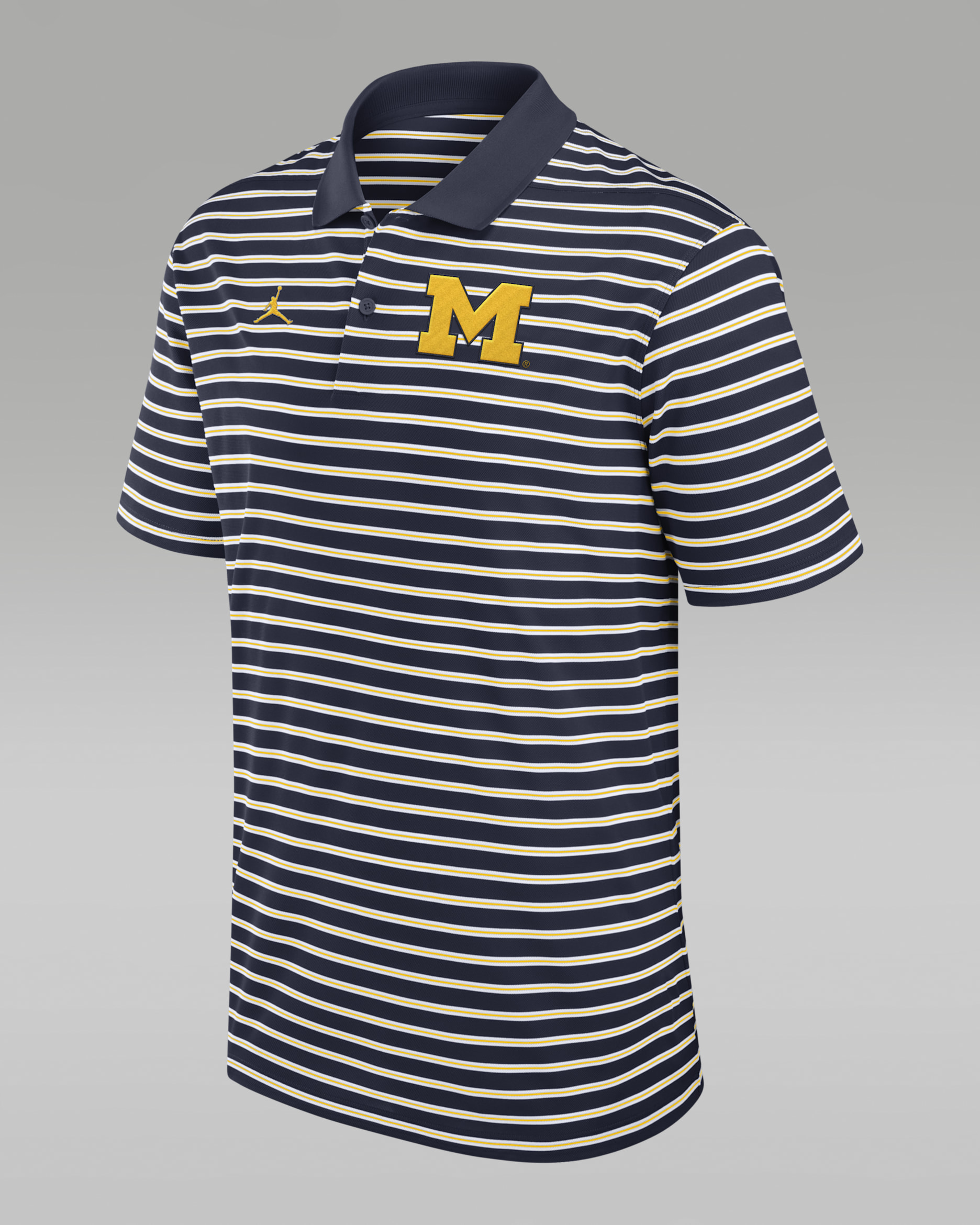 Michigan Wolverines Primetime Victory Striped Men's Jordan Dri-FIT College Polo - Navy