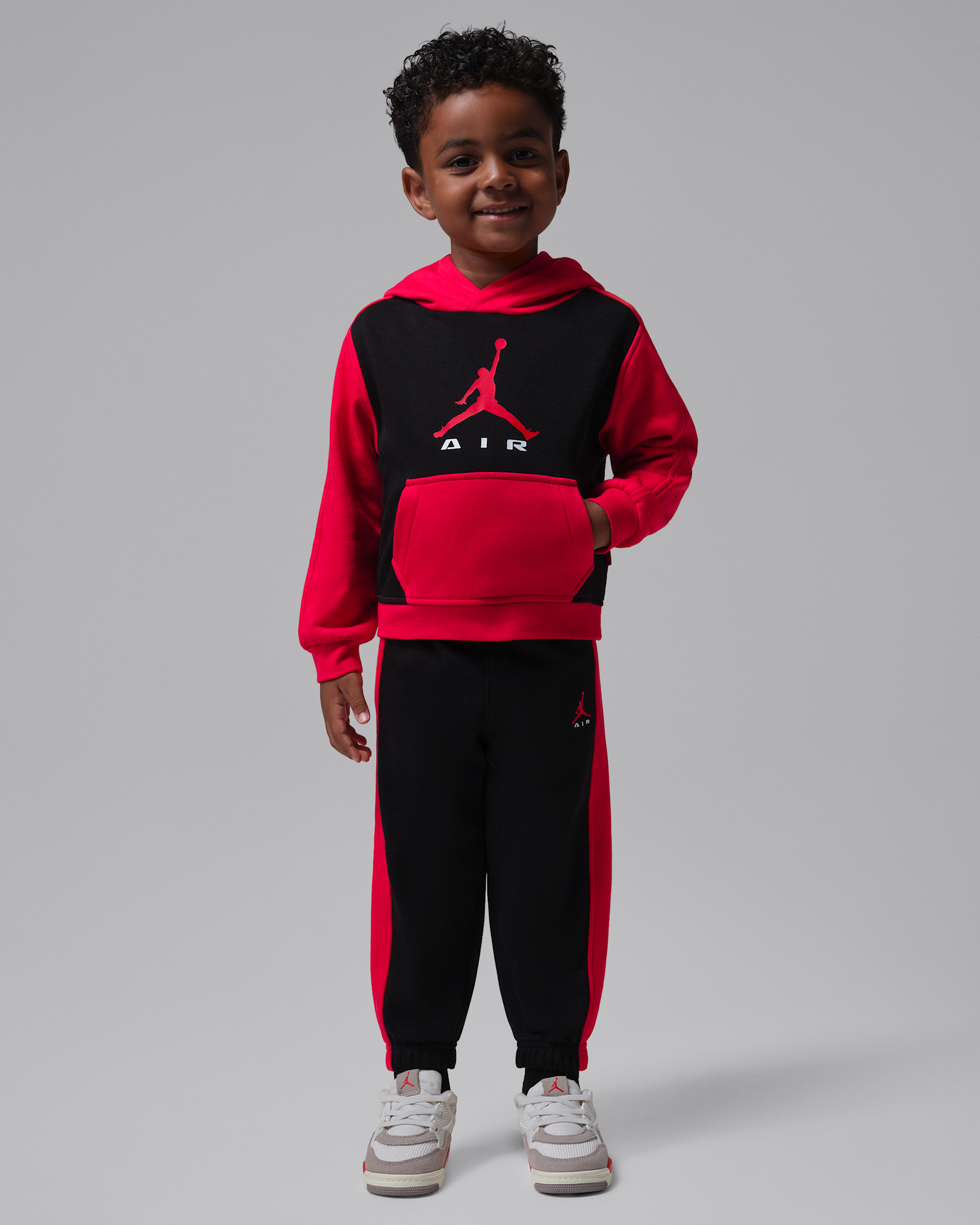 Jordan Toddler Air 2-Piece Pullover Hoodie Set - University Red/Black