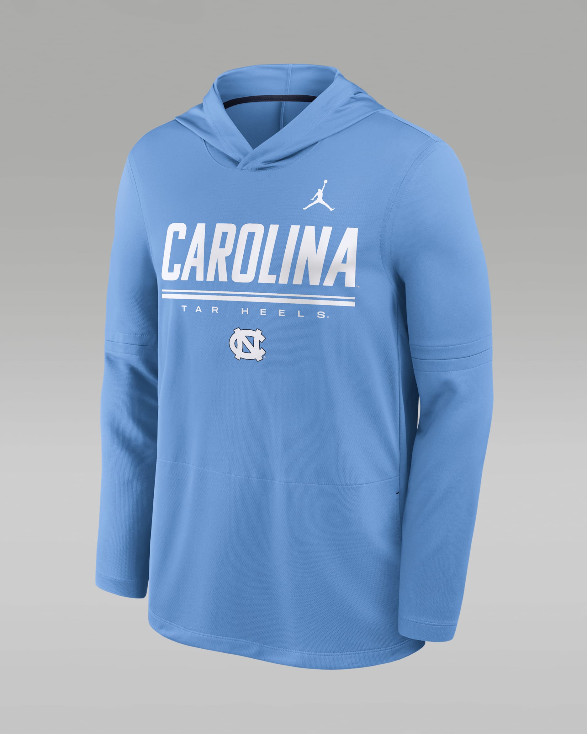 North Carolina Sideline Men's Jordan Brand Dri-FIT College Long-Sleeve Hooded Top - Valor Blue/College Navy