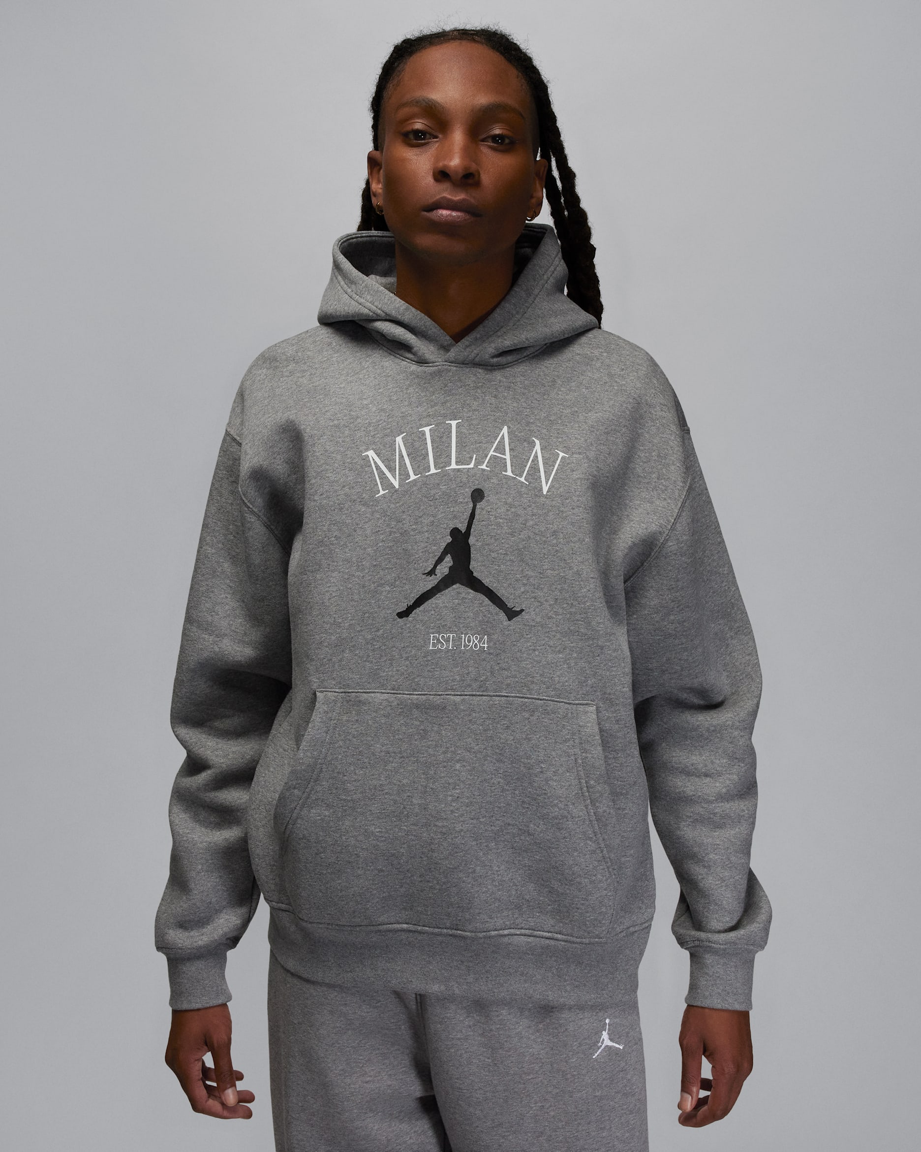 Jordan Milan Dessuadora amb caputxa - Home - Carbon Heather