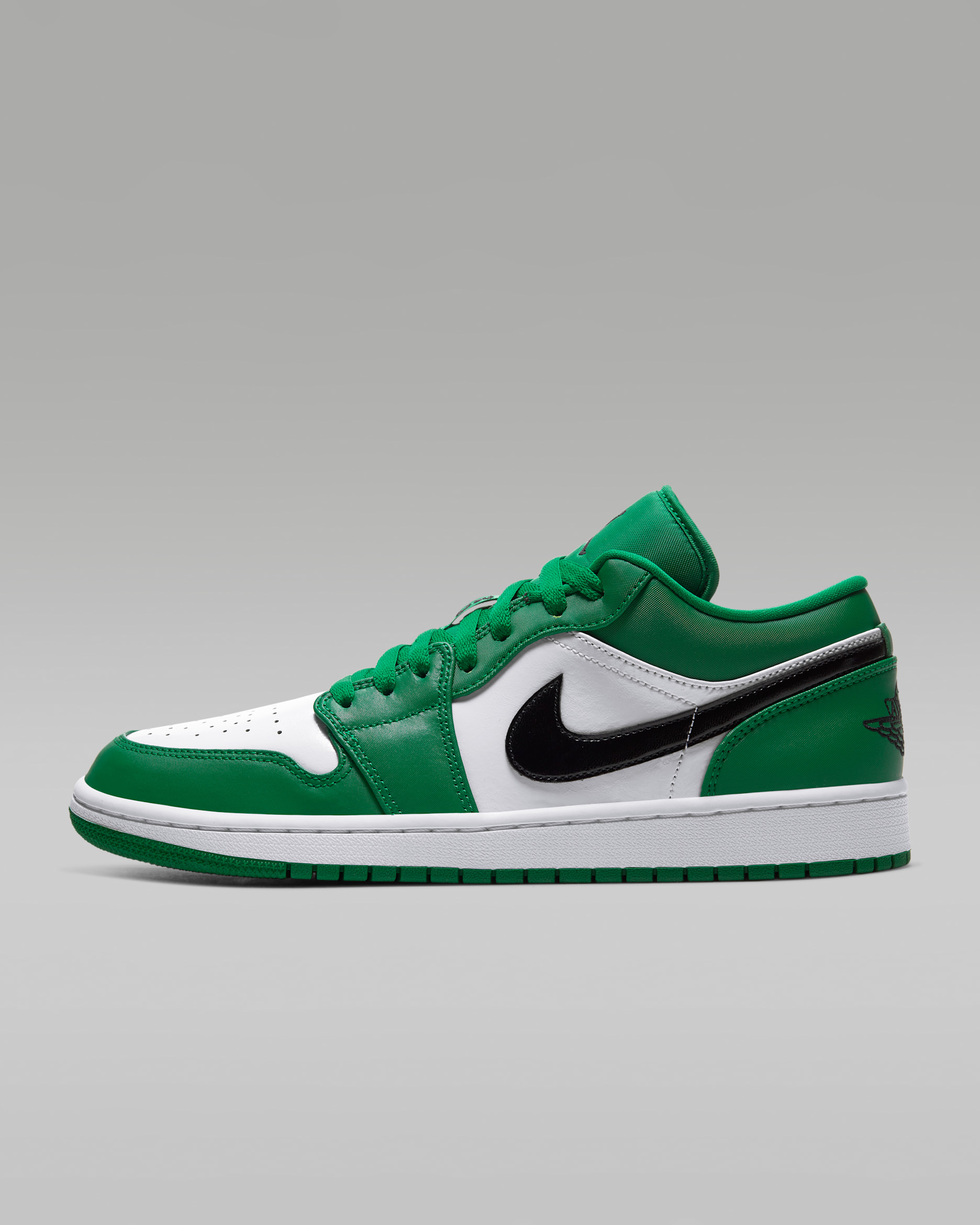 Air Jordan 1 Low Tenis para hombre - Verde pino/Blanco/Negro
