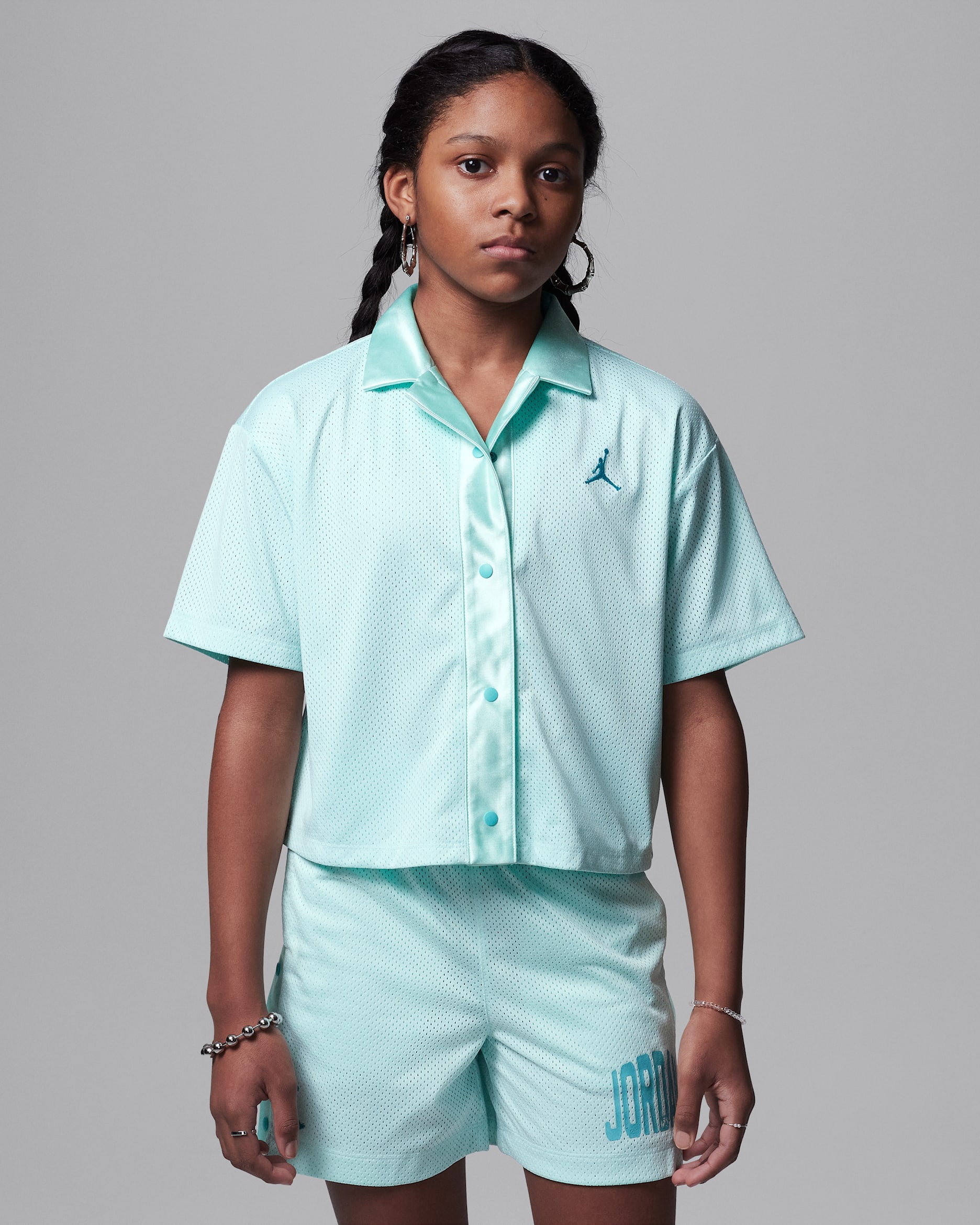 Jordan Dri-FIT Training Camp Big Kids' Jumpman Mesh Top - Igloo