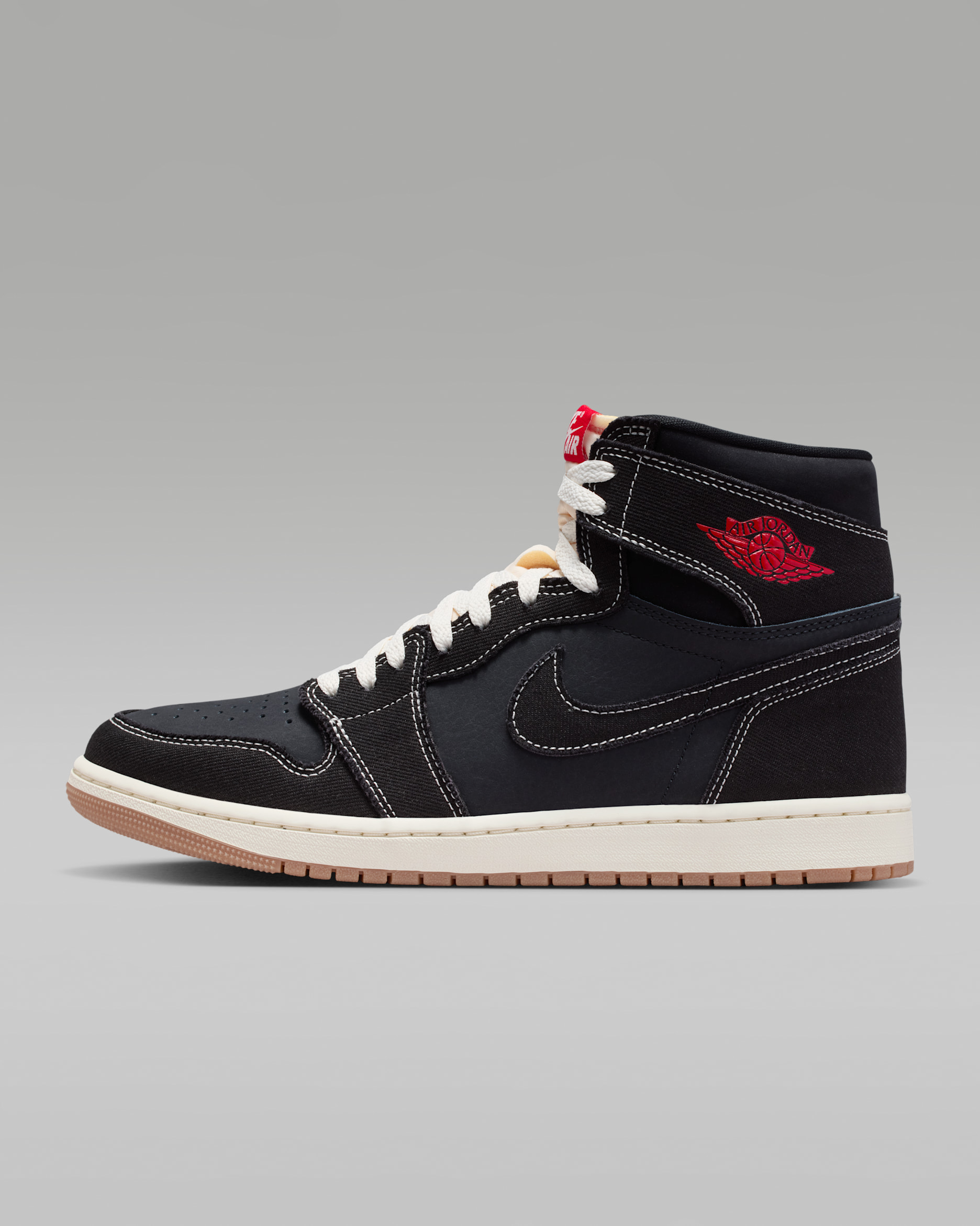 Air Jordan 1 Retro High OG Flight Club Men's Shoes - Black/Sail/Gum Medium Brown/University Red