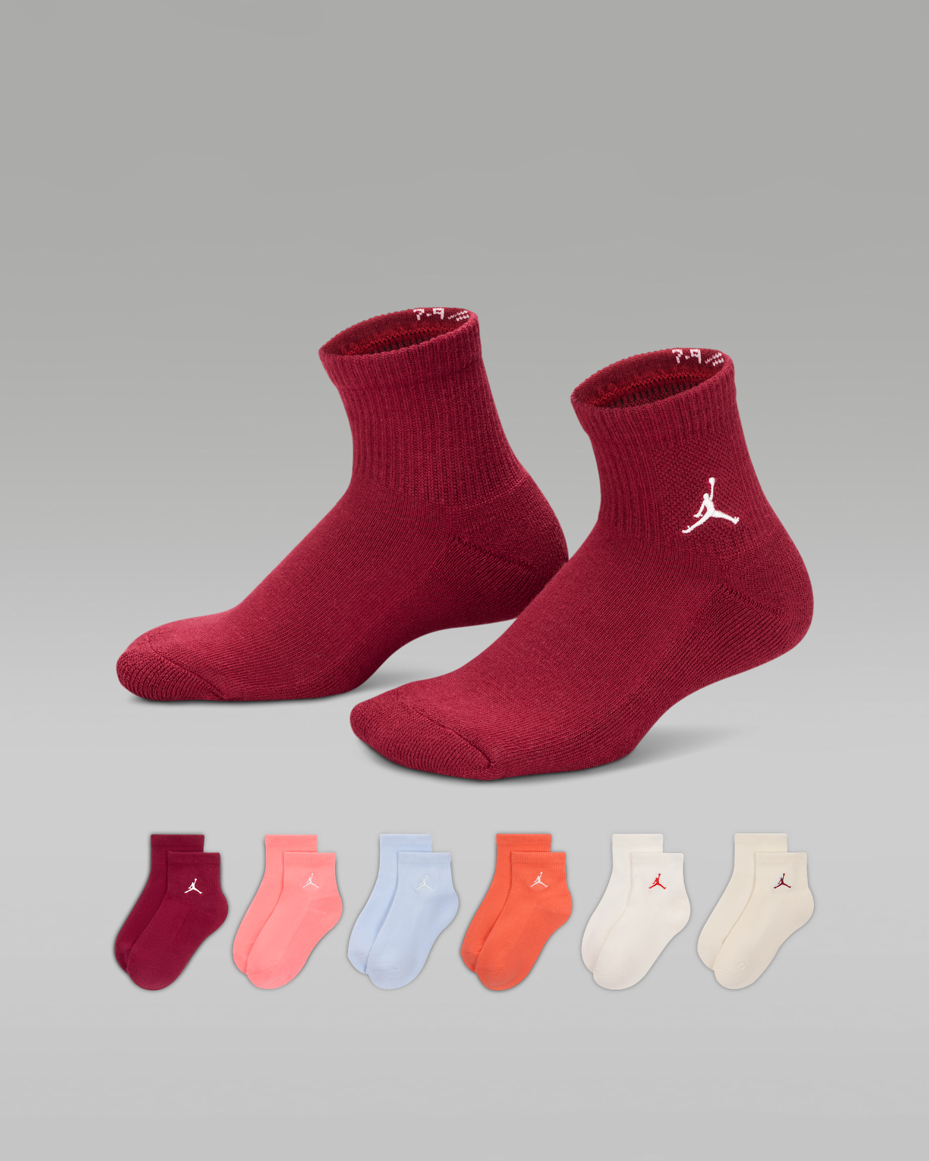 Jordan Essentials für jeden Tag Knöchelsocken für ältere Kinder (6 Paar) - Pink Gaze
