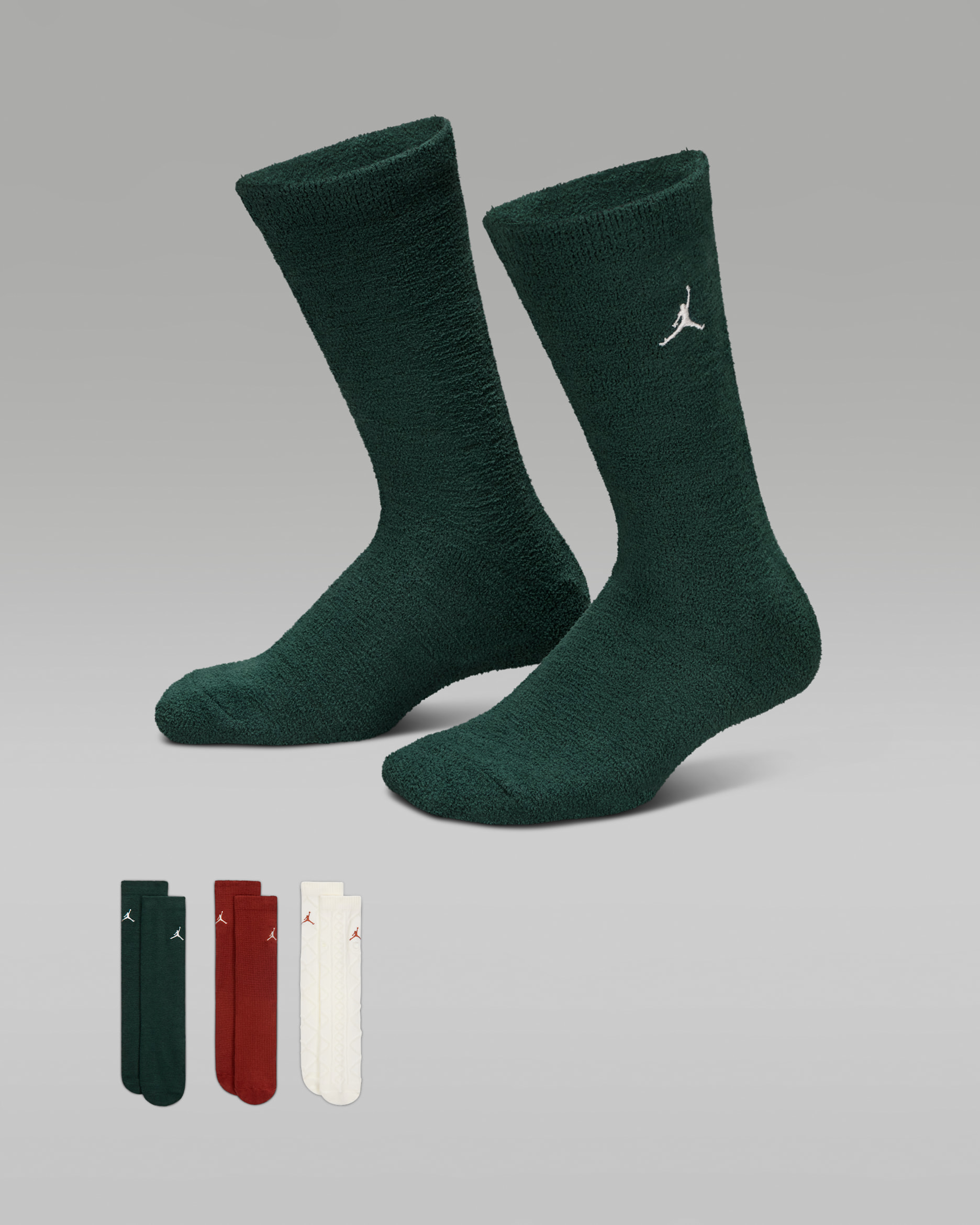 Jordan Big Kids' Holiday '25 Gifting Crew Socks (3 Pairs) - Sail