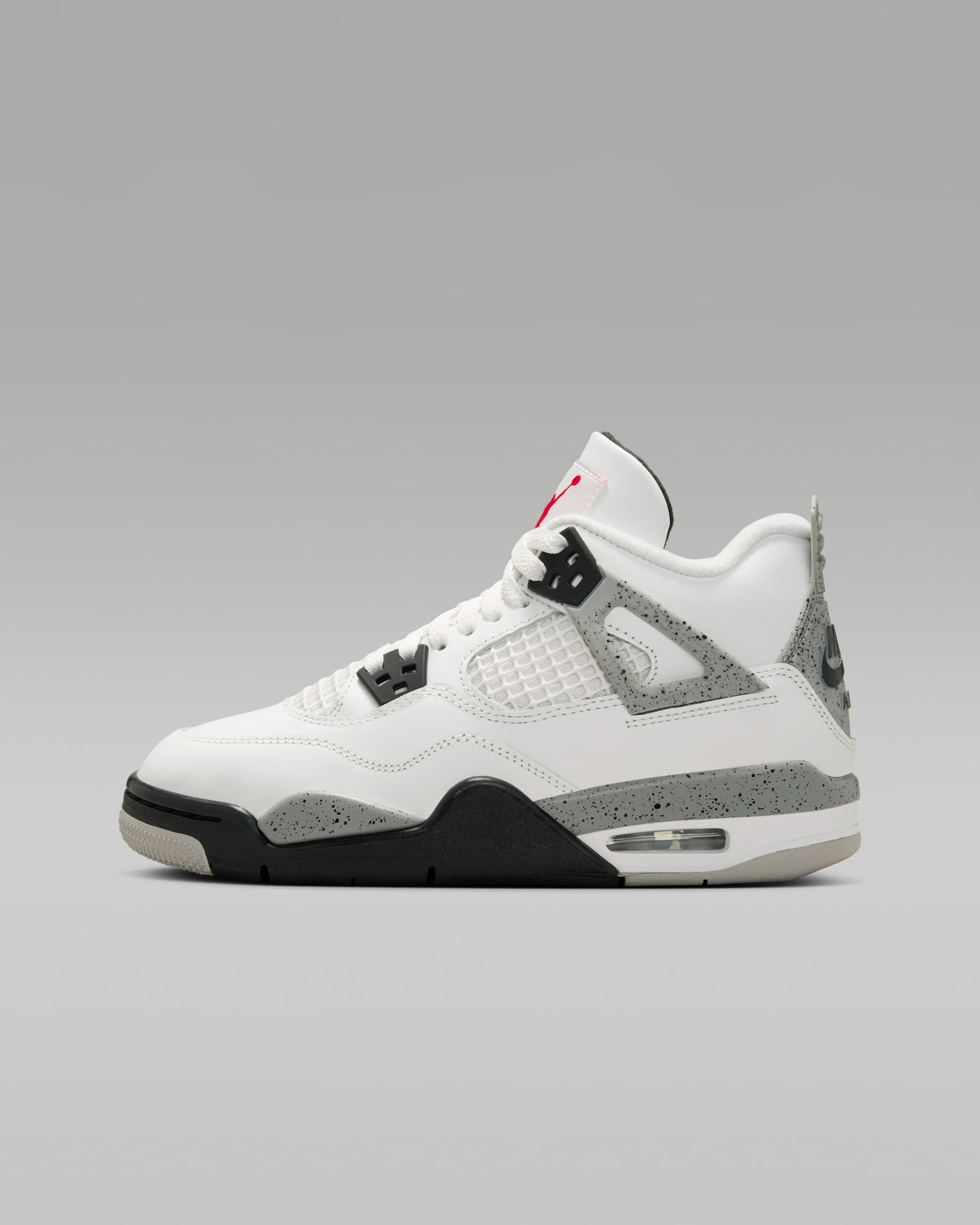 エア ジョーダン 4 レトロ "White Cement" ジュニアシューズ - サミットホワイト/セメントグレー/ブラック/ファイヤーレッド