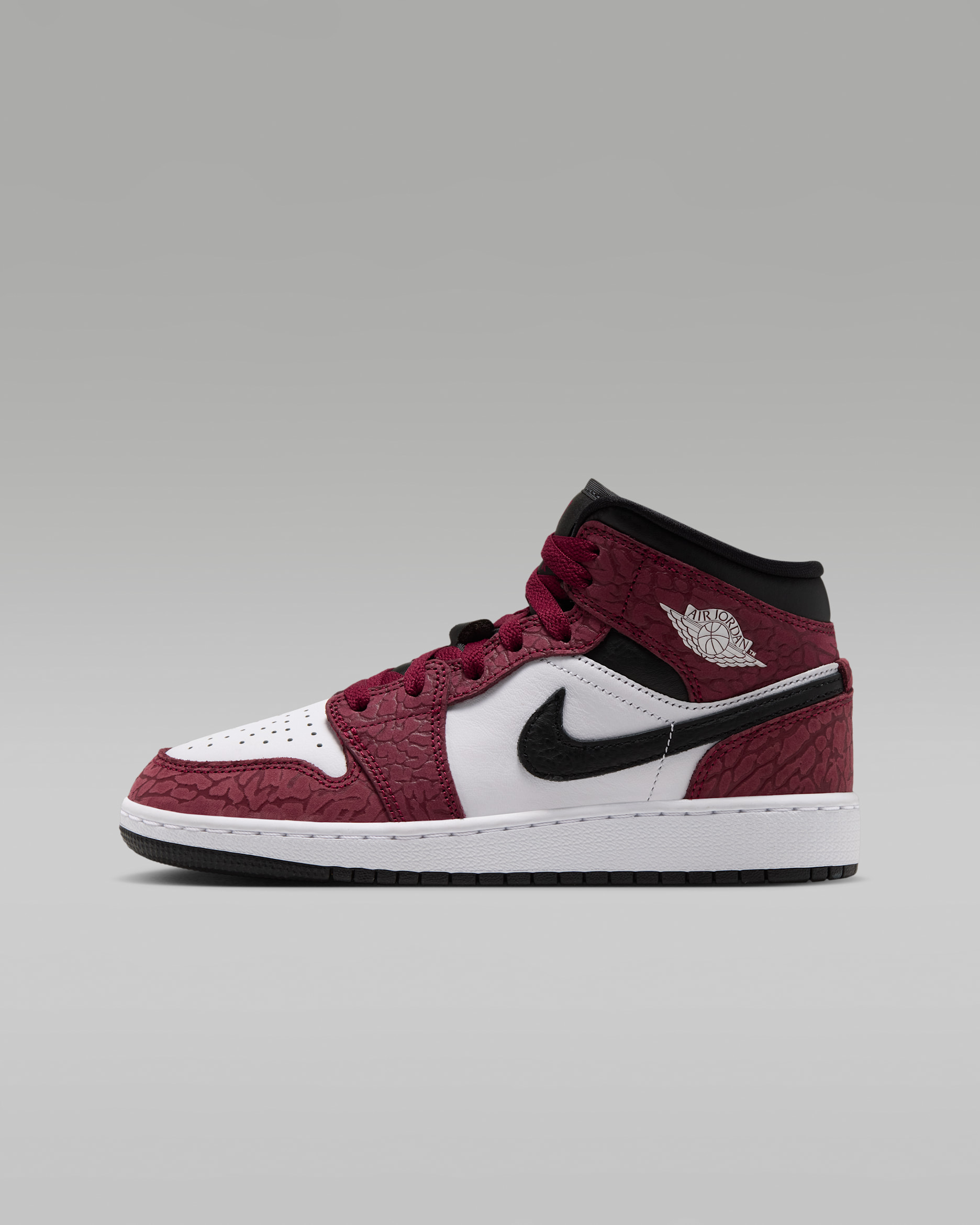 Tenis para niños grandes Air Jordan 1 Mid SE - Rojo team/Negro/Rojo team oscuro/Blanco
