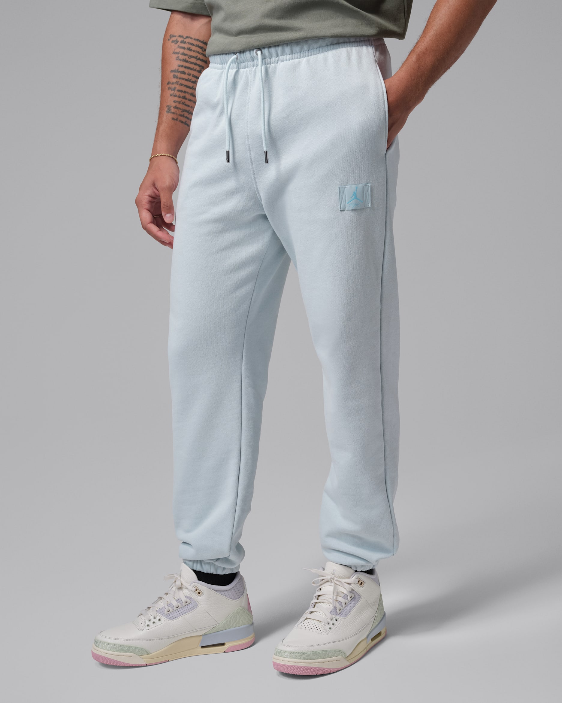 Jordan Flight Fleece Men's Trousers - Aura/Psychic Blue