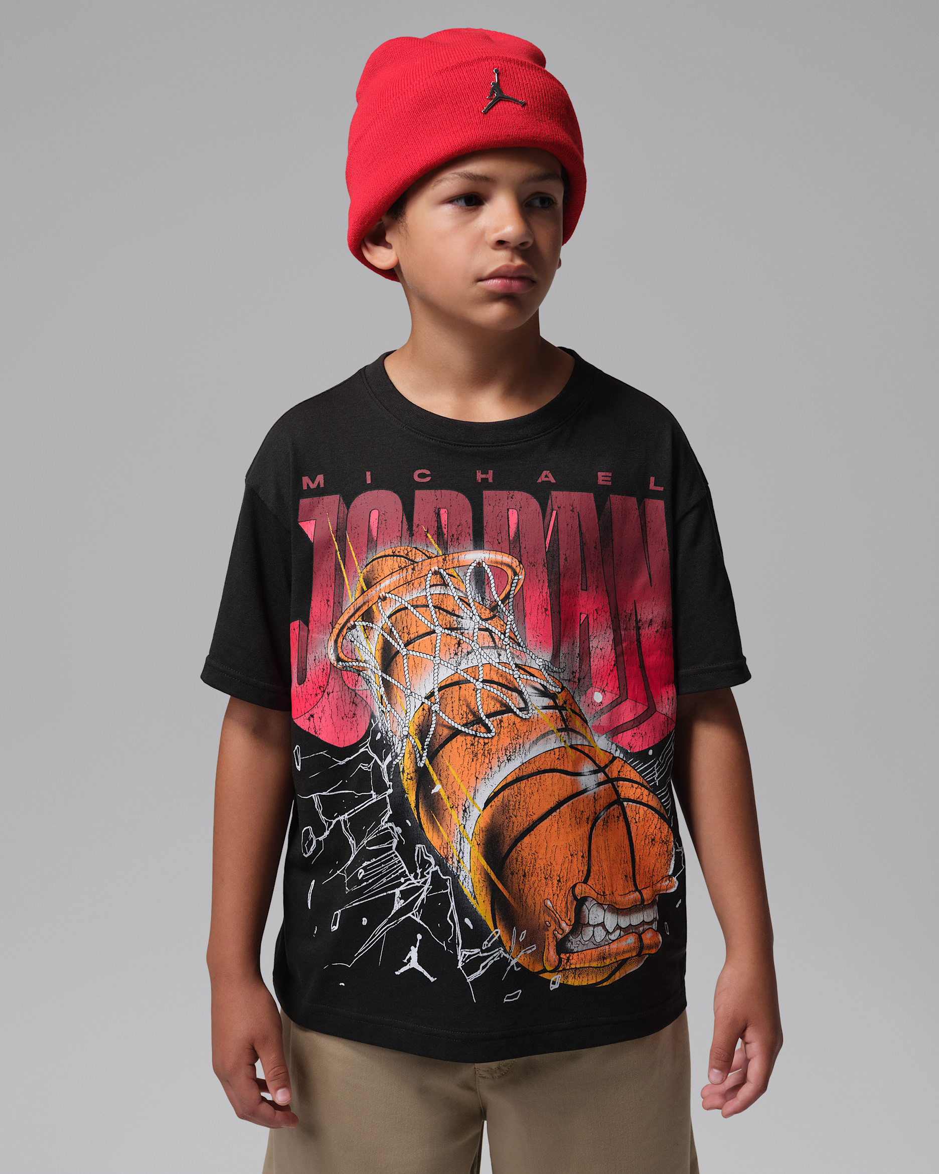 Playera Monster Ball para niños talla grande Jordan - Negro