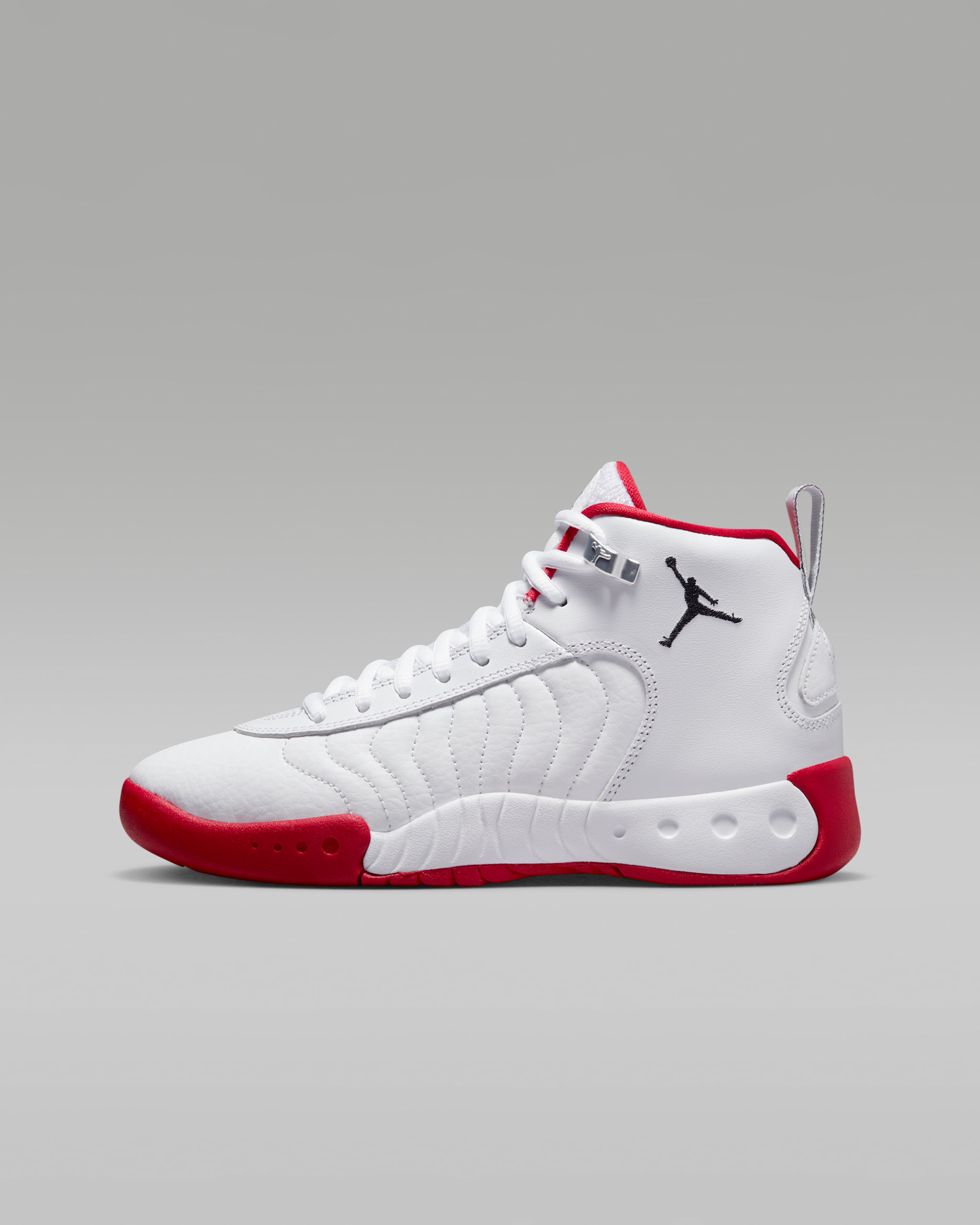 Jordan Jumpman Pro Big Kids' Shoes - White/True Red/Metallic Silver/Black