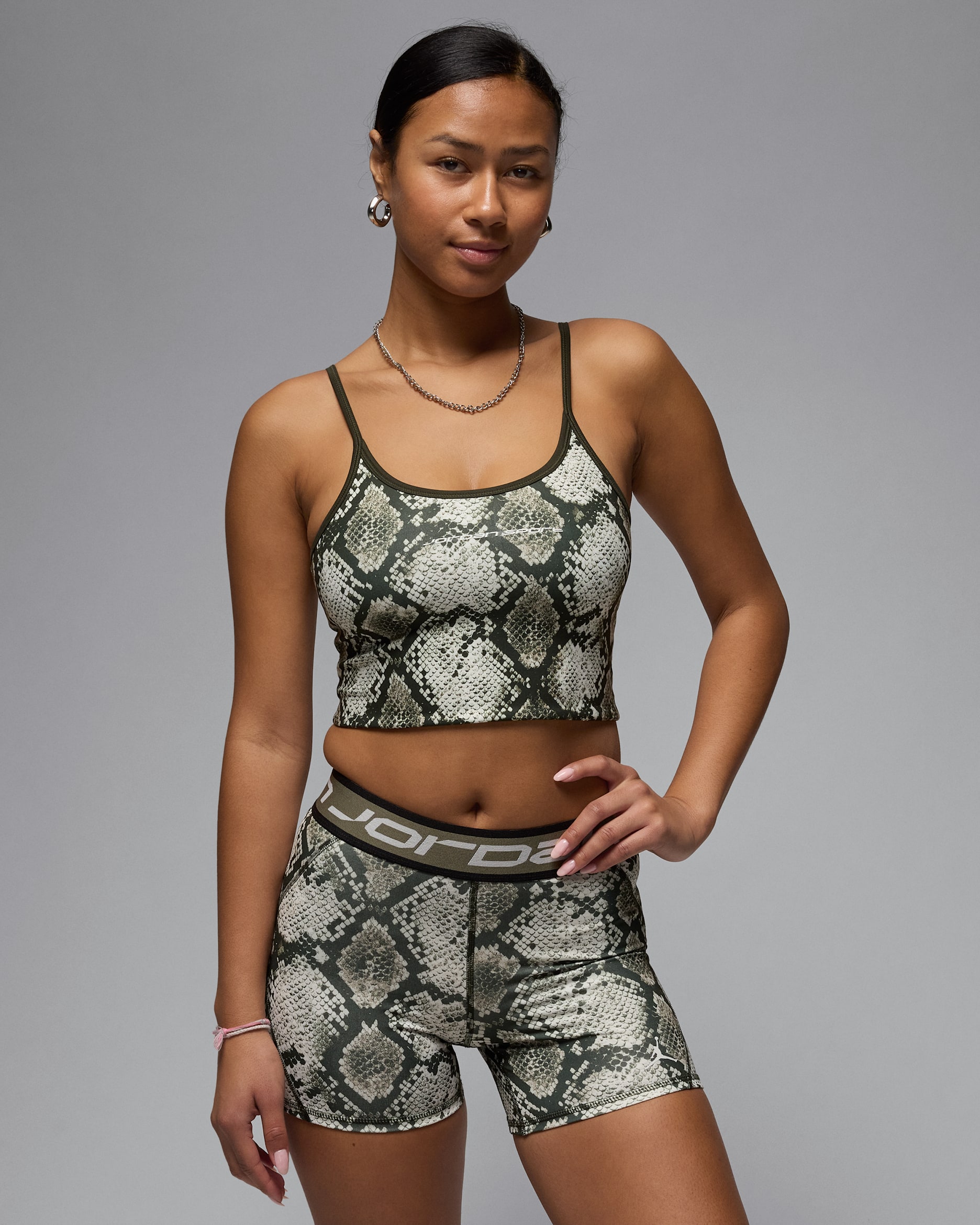 Camiseta de tirantes estampada cropped para mujer Jordan Sport - Oliva medio