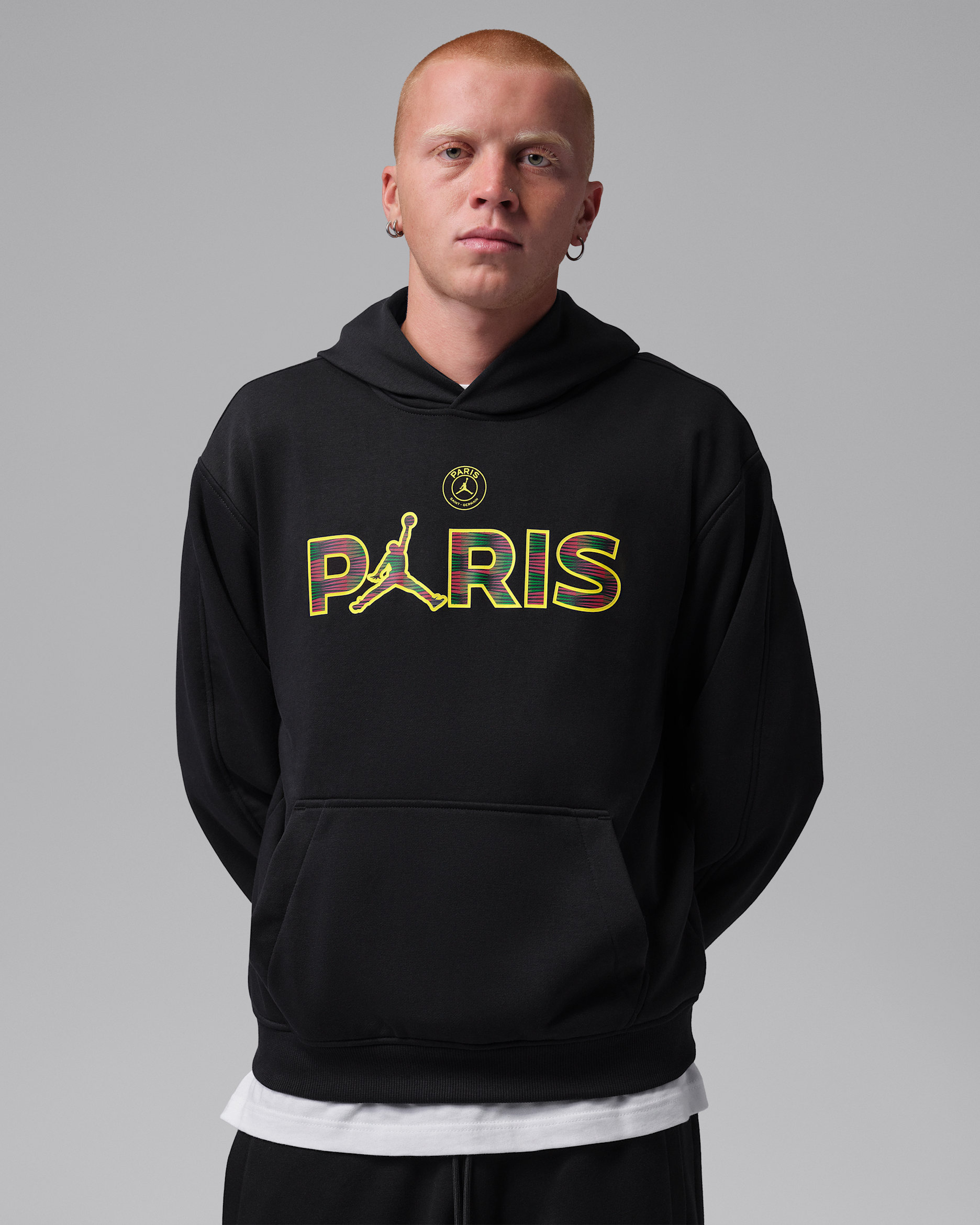 Sudadera con gorro sin cierre de tejido Fleece para hombre Paris Saint-Germain - Negro